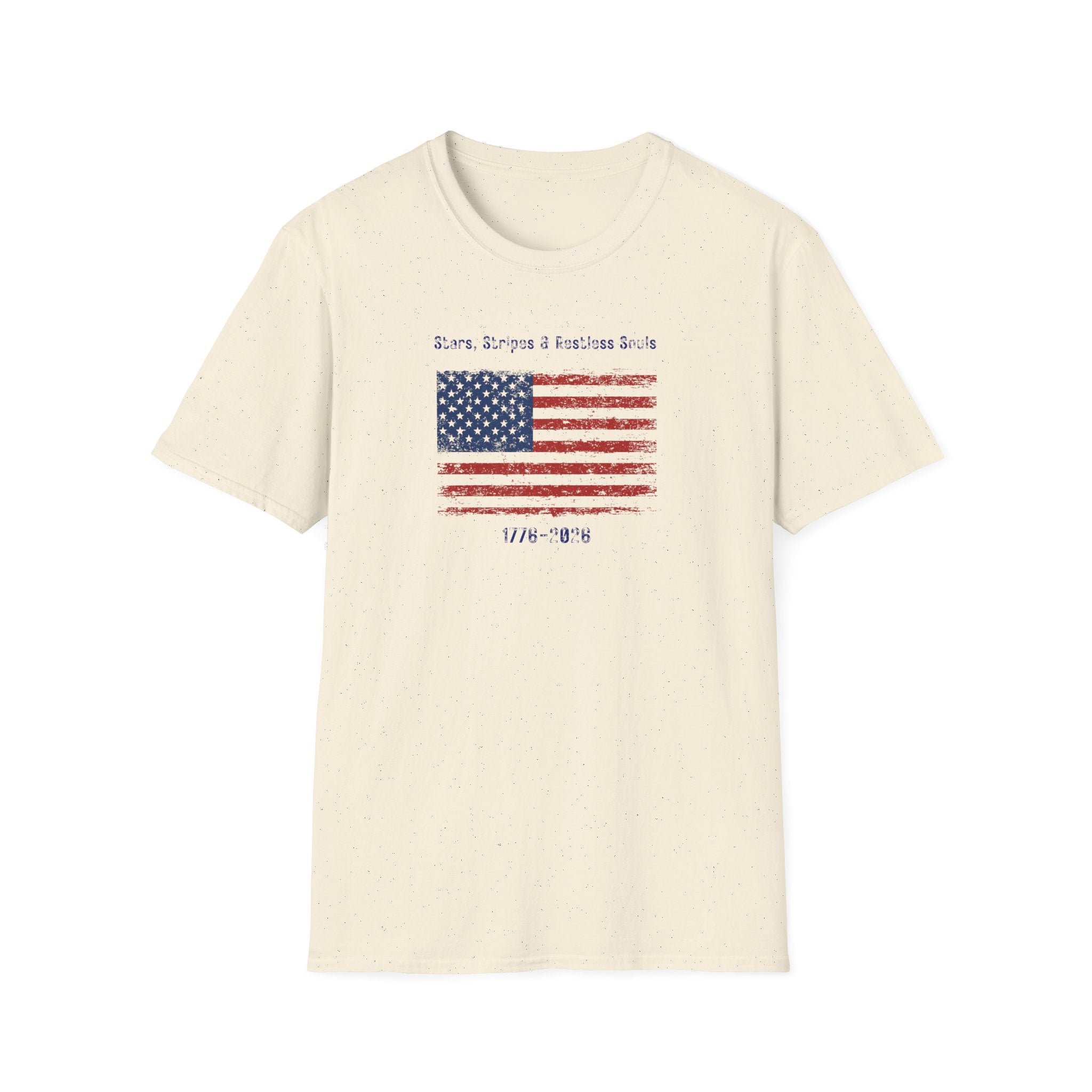 Stars, Stripes & Restless Souls Flag T-Shirt - Vintage American Patriotic Tee - Hippie at Heart