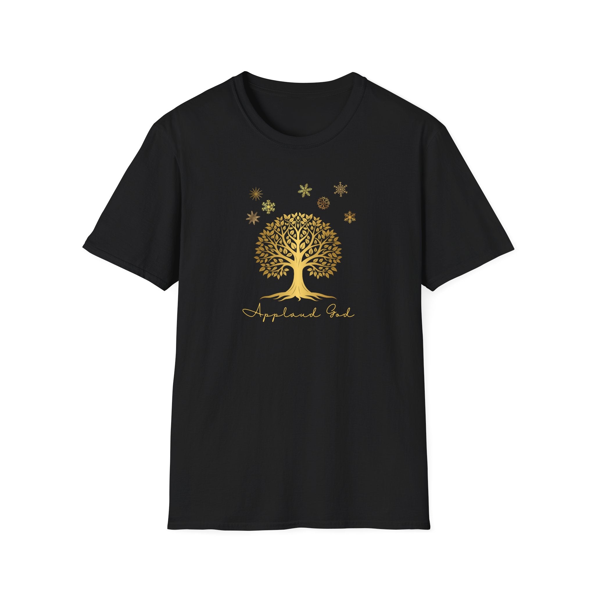 Applaud God - Golden Tree & Snowflake Tee - Hippie at Heart