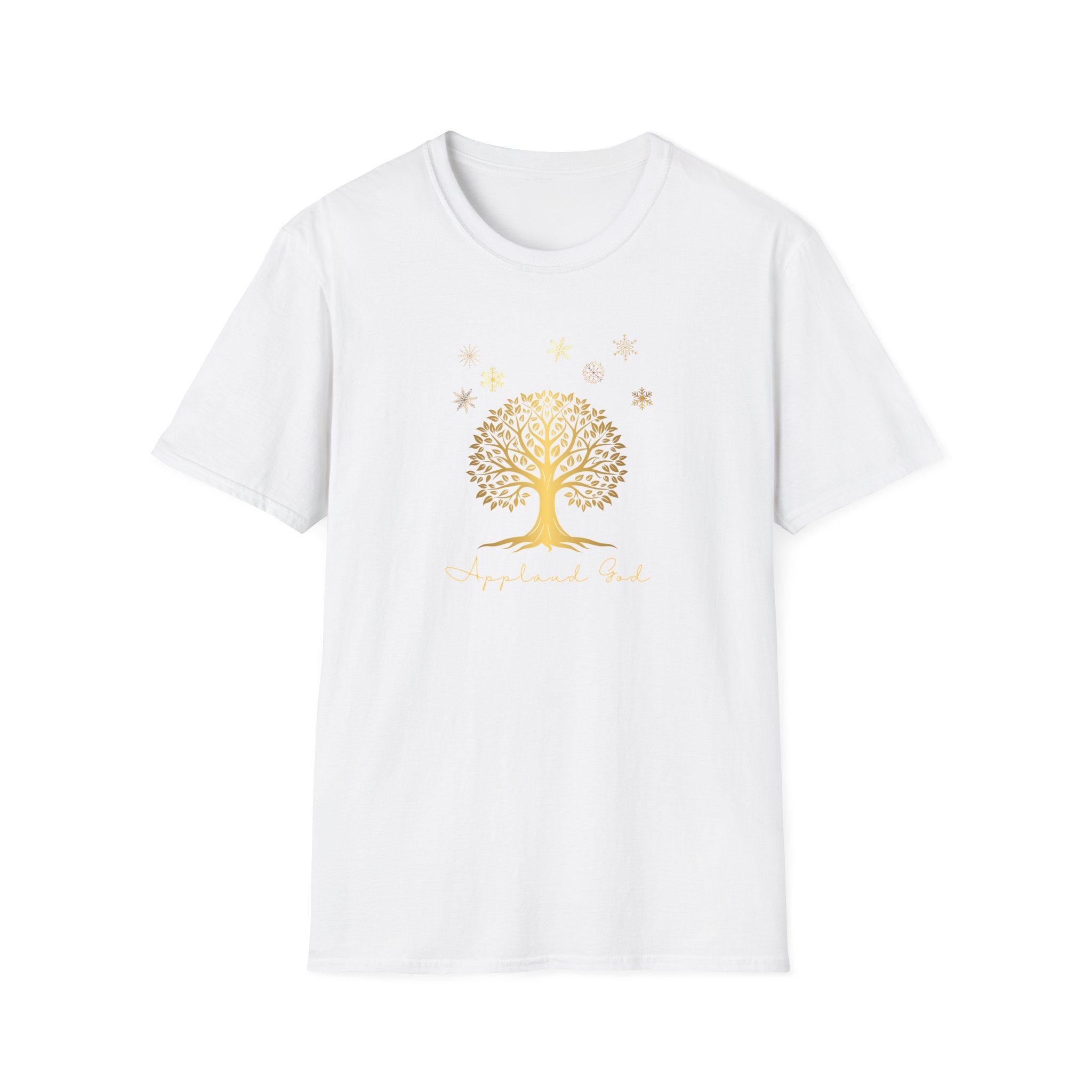 Applaud God - Golden Tree & Snowflake Tee - Hippie at Heart