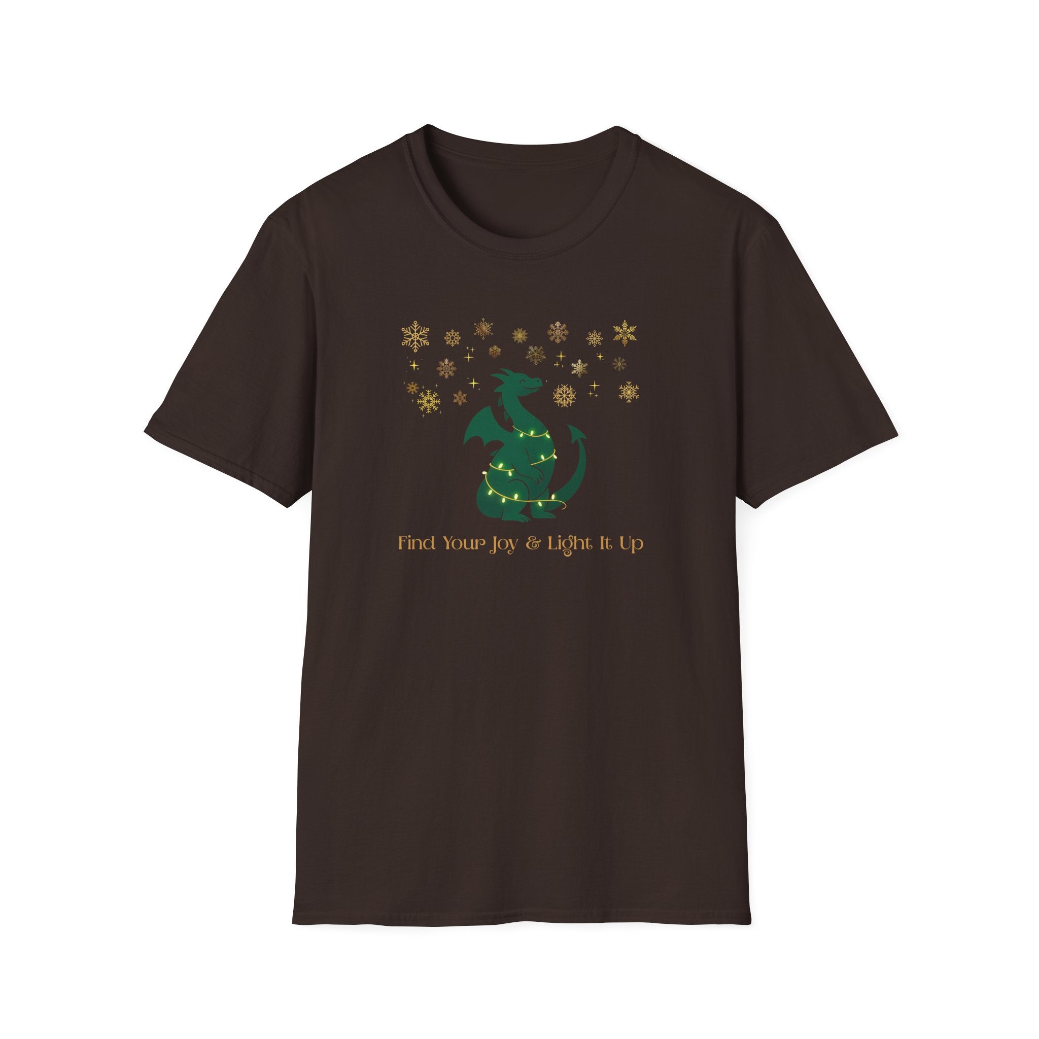 Find Your Joy & Light It Up - Festive Dragon & Snowflakes - Hippie at Heart