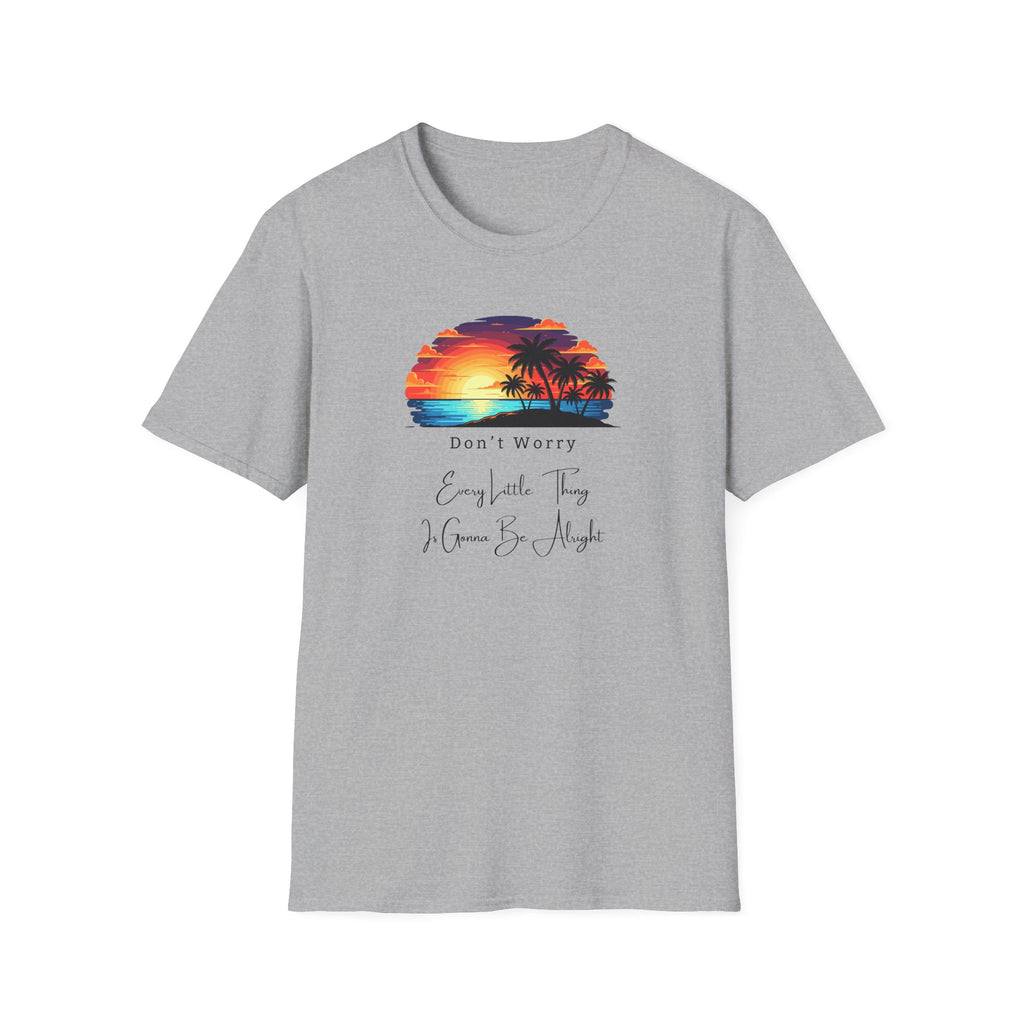 Don't Worry Every Little Thing - Retro Sunset Palm T-Shirt - Hippie at Heart