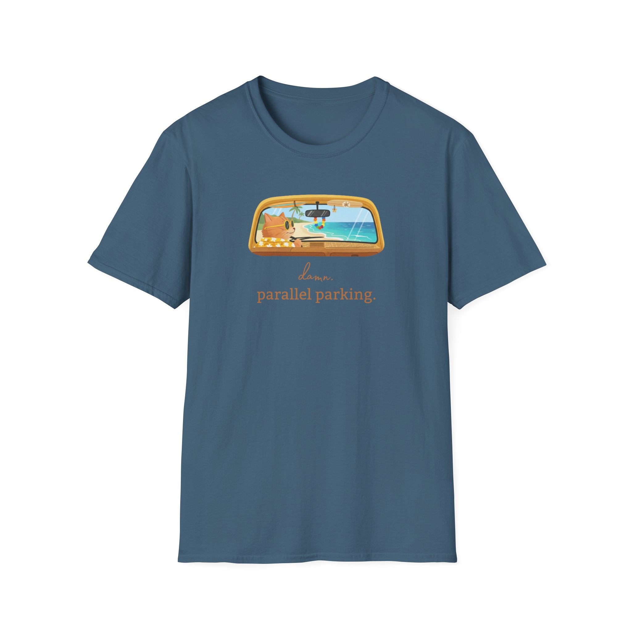 damn. parallel parking. Tee - Retro Surfer Driving Cat - Hippie at Heart