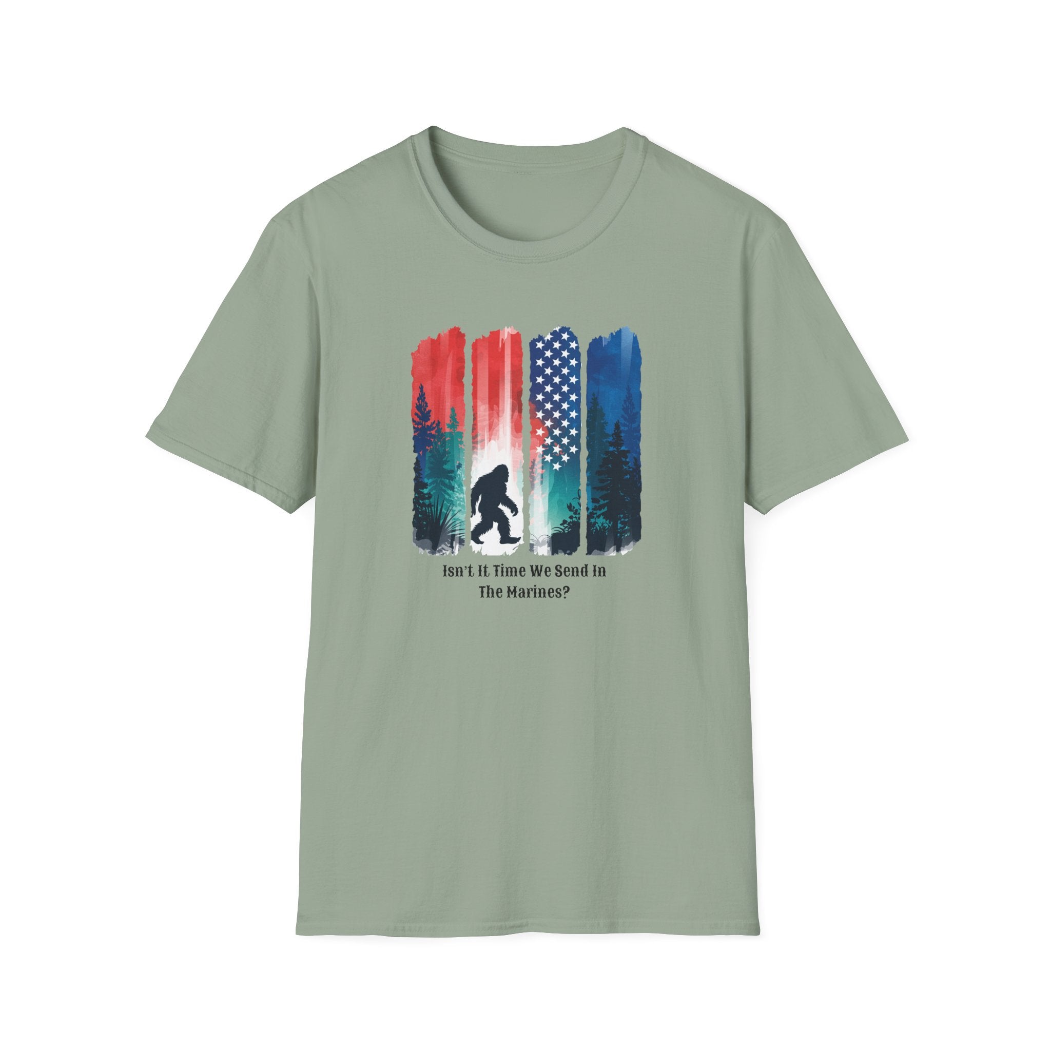 Isn't it Time We Send in the Marines? - Vintage Flag & Patriotic Bigfoot Tee - Hippie at Heart