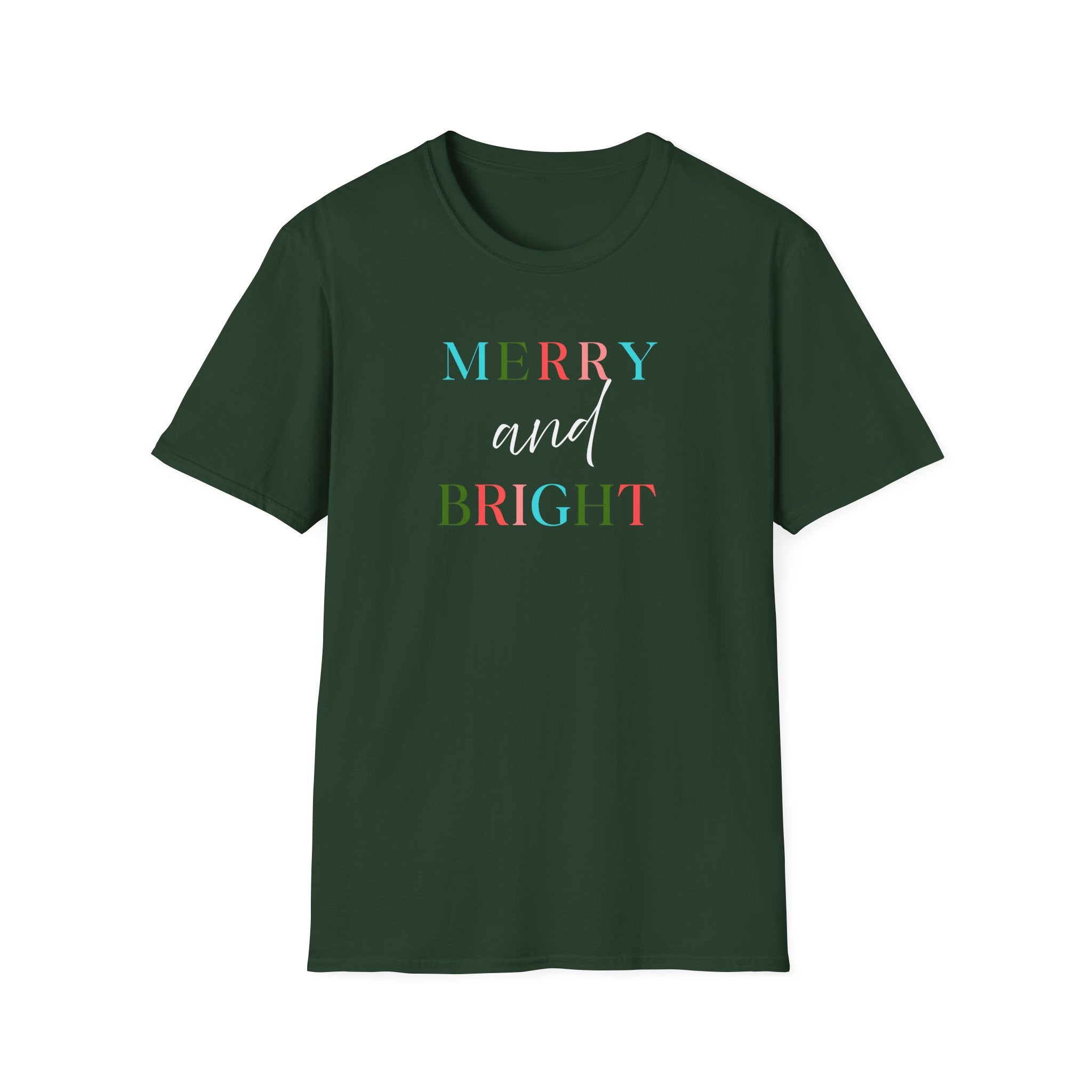 Merry  and Bright - Festive Christmas Holidays Tee - Hippie at Heart