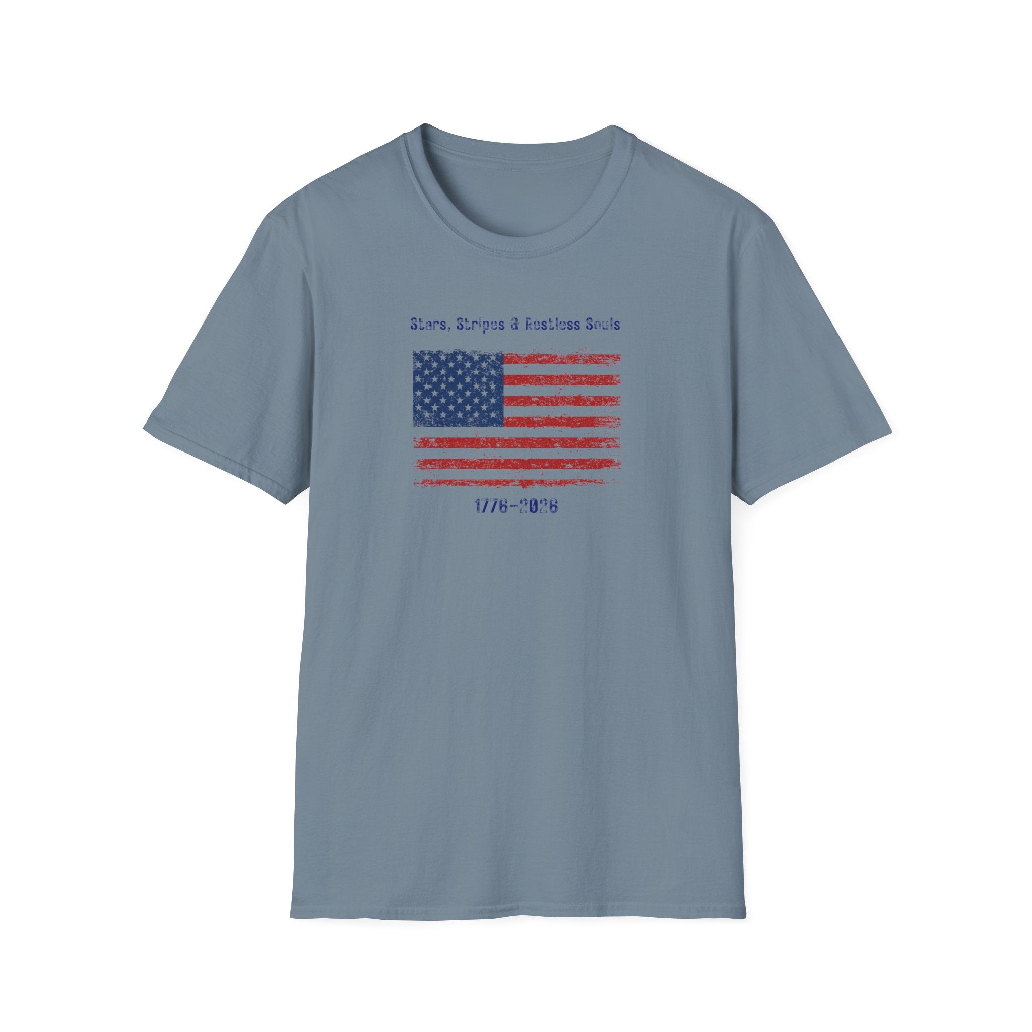 Stars, Stripes & Restless Souls Flag T-Shirt - Vintage American Patriotic Tee - Hippie at Heart