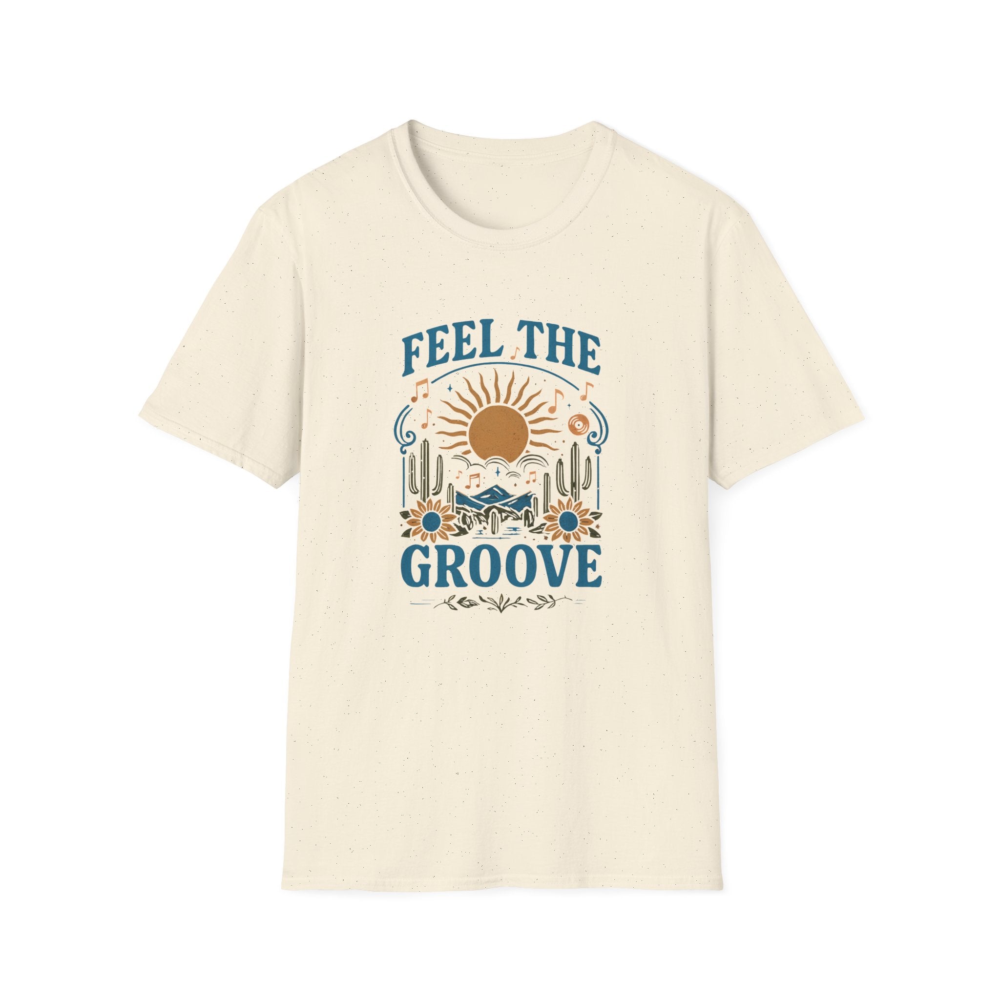 Feel the Groove Nostalgic Tee - Vintage Sunset Desert Graphic T-Shirt - Hippie at Heart