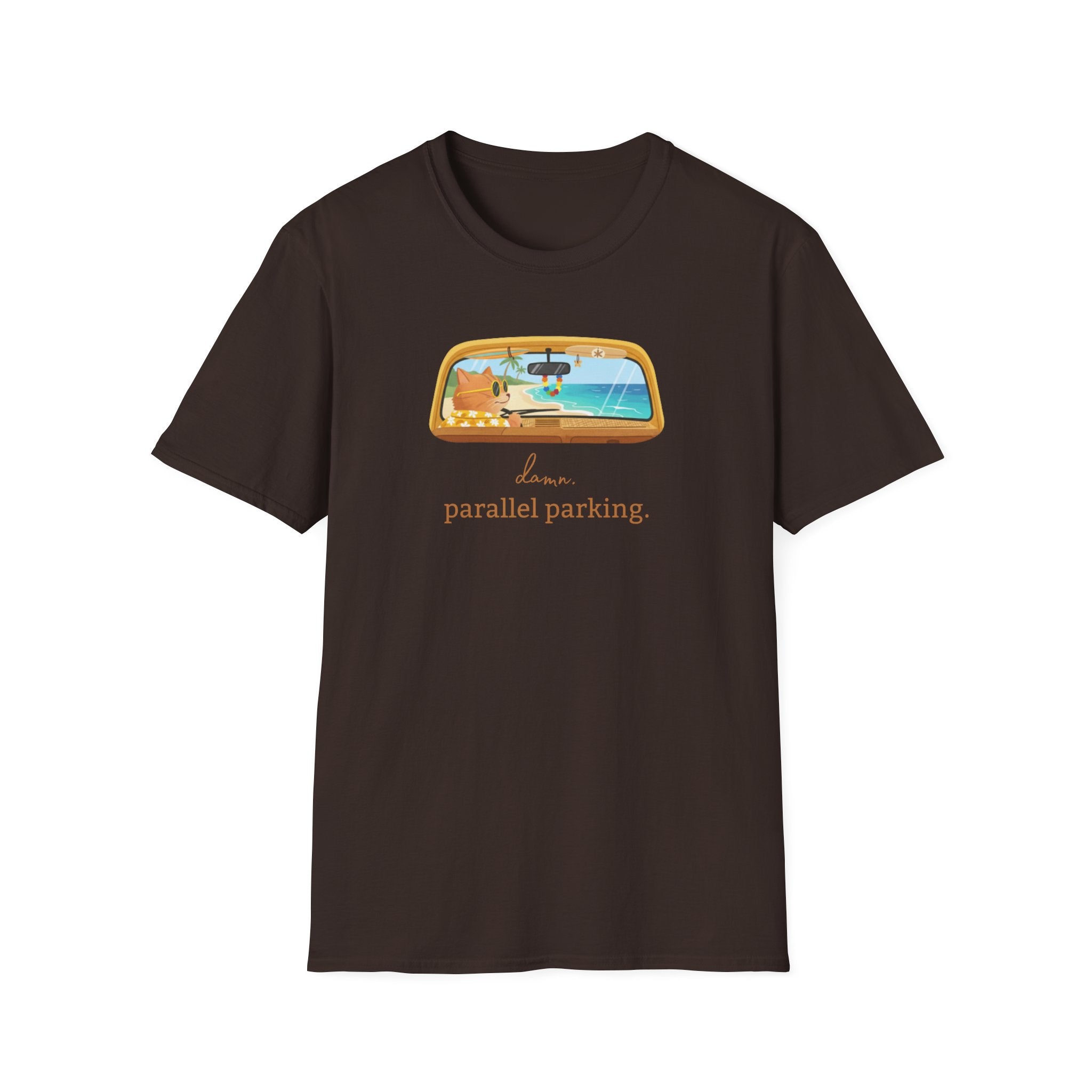 damn. parallel parking. Tee - Retro Surfer Driving Cat - Hippie at Heart