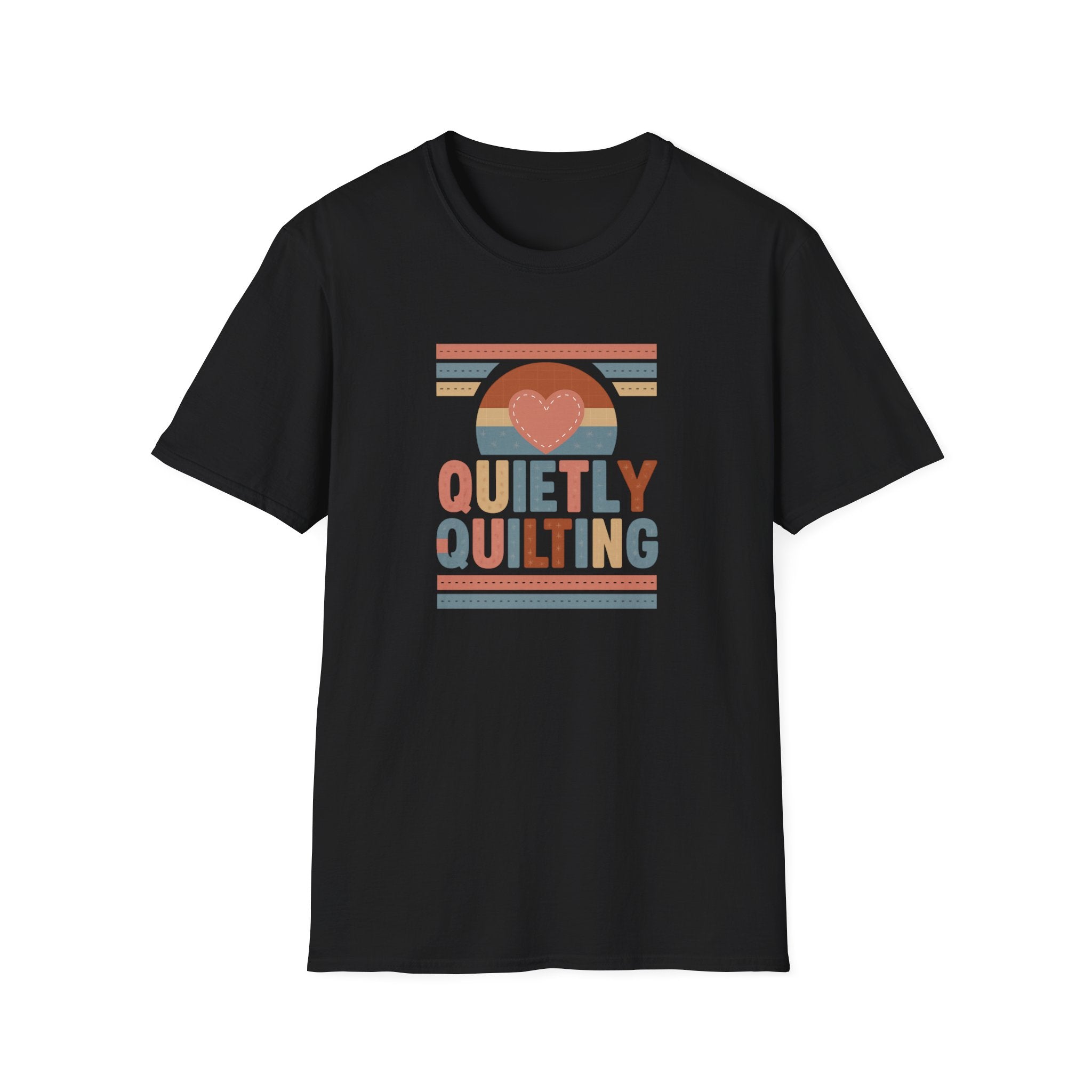 Quietly Quilting - Retro Heart Quilter Tee - Hippie at Heart