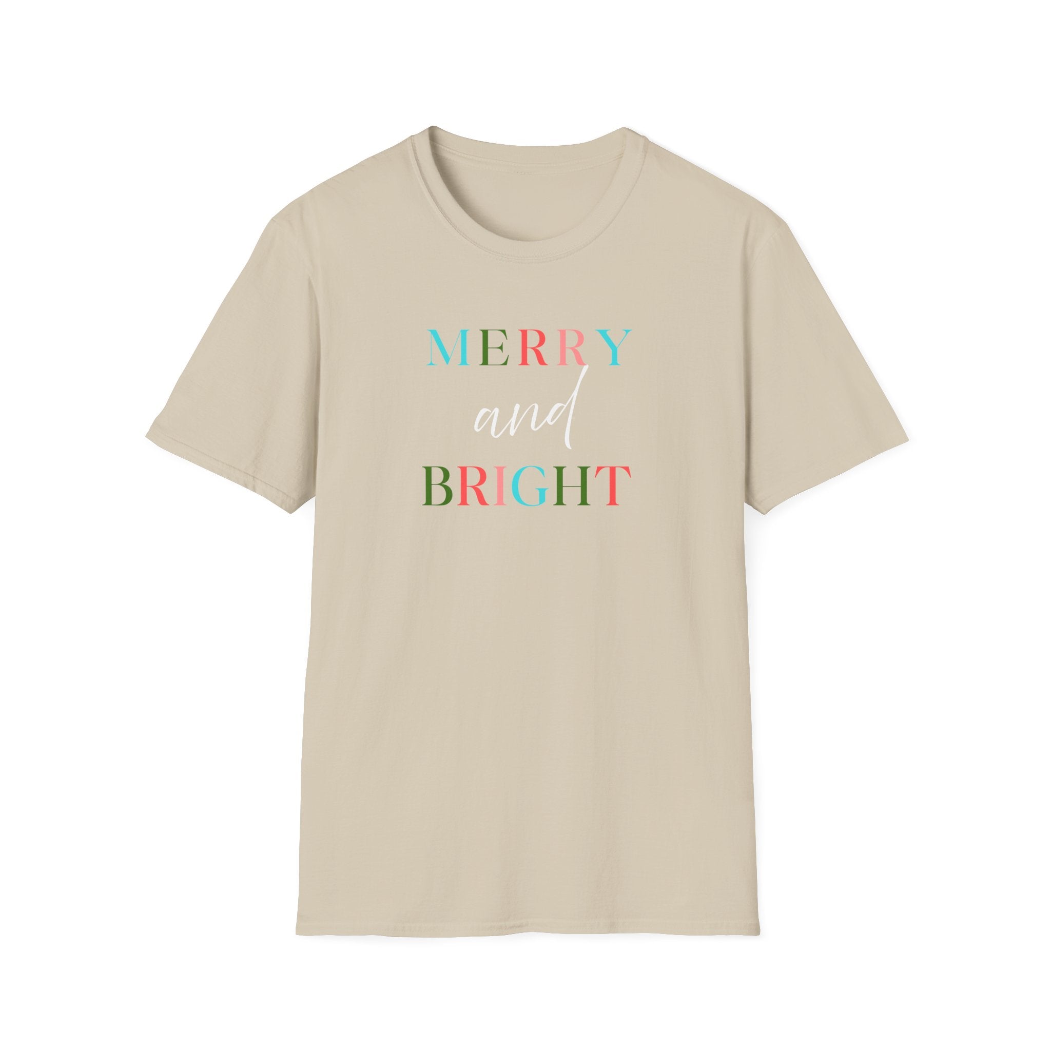 Merry  and Bright - Festive Christmas Holidays Tee - Hippie at Heart