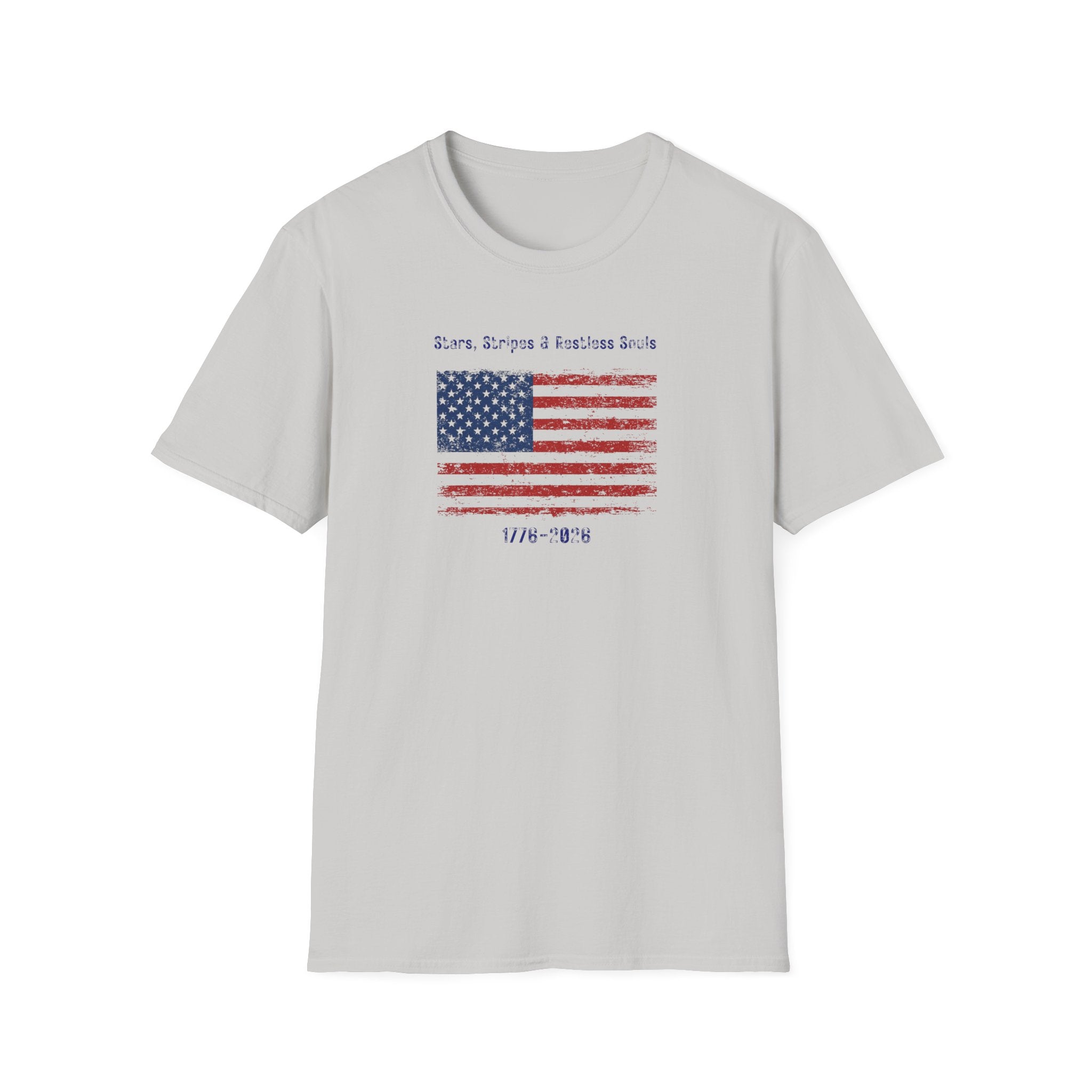 Stars, Stripes & Restless Souls Flag T-Shirt - Vintage American Patriotic Tee - Hippie at Heart