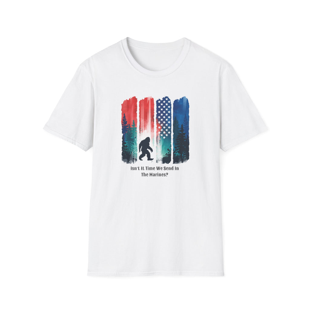 Isn't it Time We Send in the Marines? - Vintage Flag & Patriotic Bigfoot Tee - Hippie at Heart