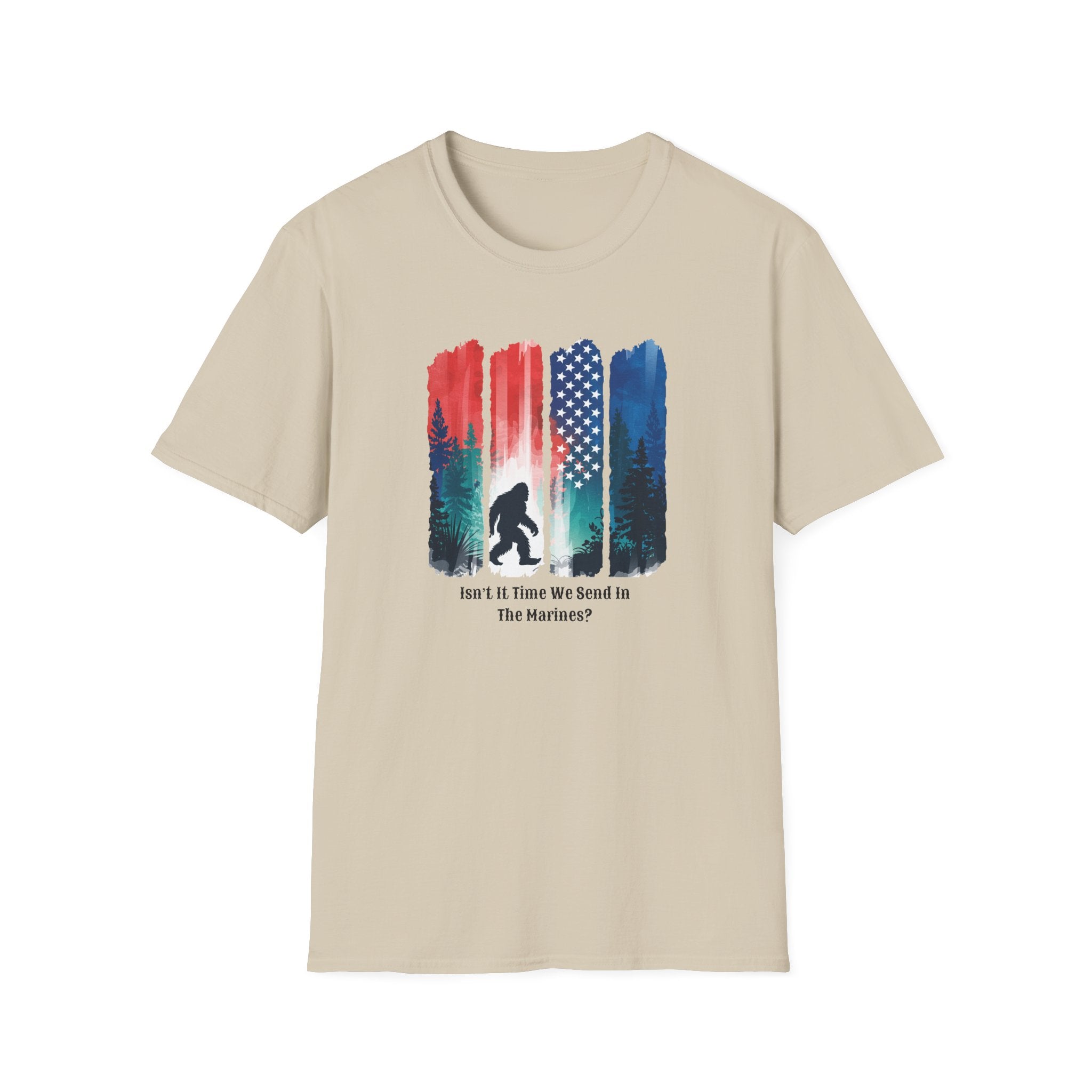 Isn't it Time We Send in the Marines? - Vintage Flag & Patriotic Bigfoot Tee - Hippie at Heart