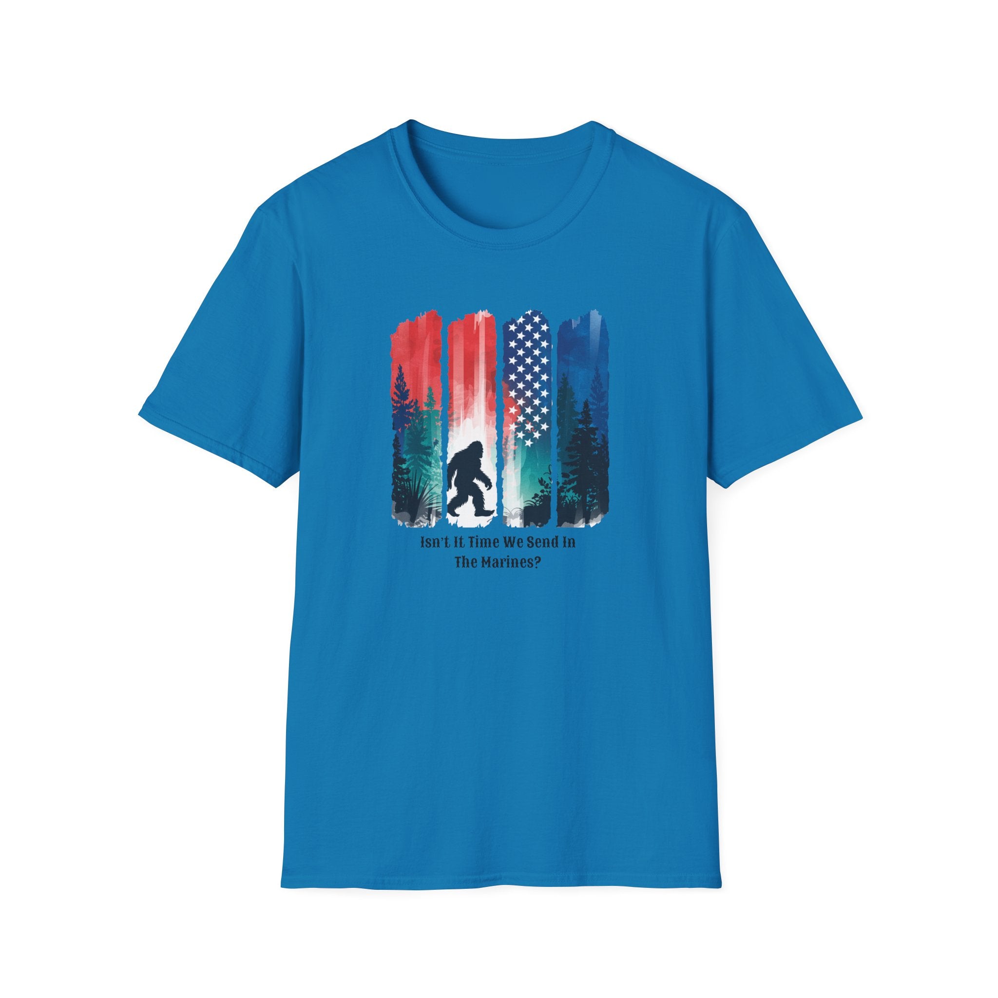 Isn't it Time We Send in the Marines? - Vintage Flag & Patriotic Bigfoot Tee - Hippie at Heart