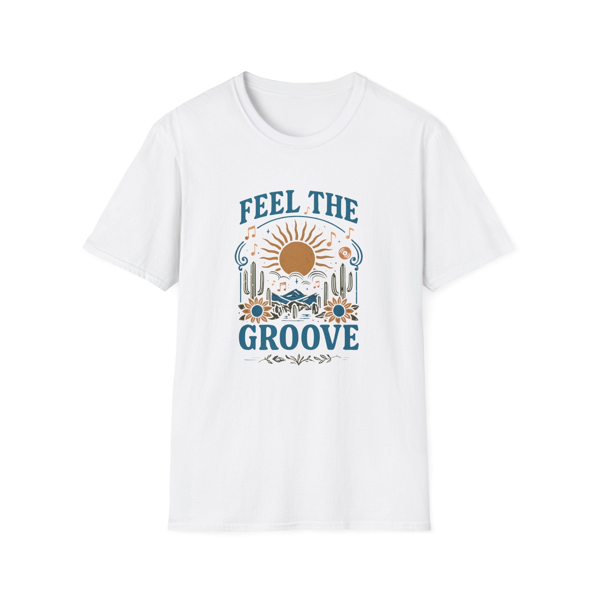 Feel the Groove Nostalgic Tee - Vintage Sunset Desert Graphic T-Shirt - Hippie at Heart