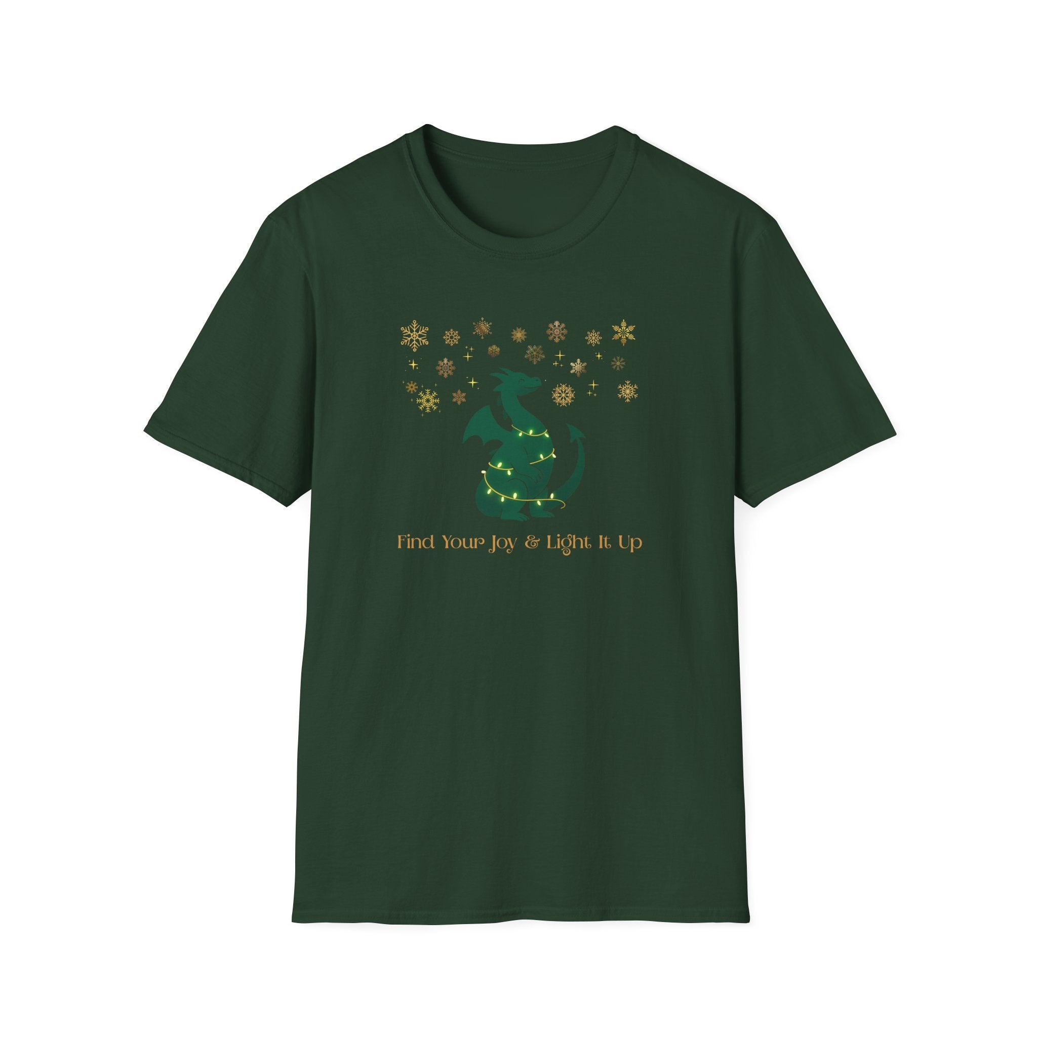 Find Your Joy & Light It Up - Festive Dragon & Snowflakes - Hippie at Heart