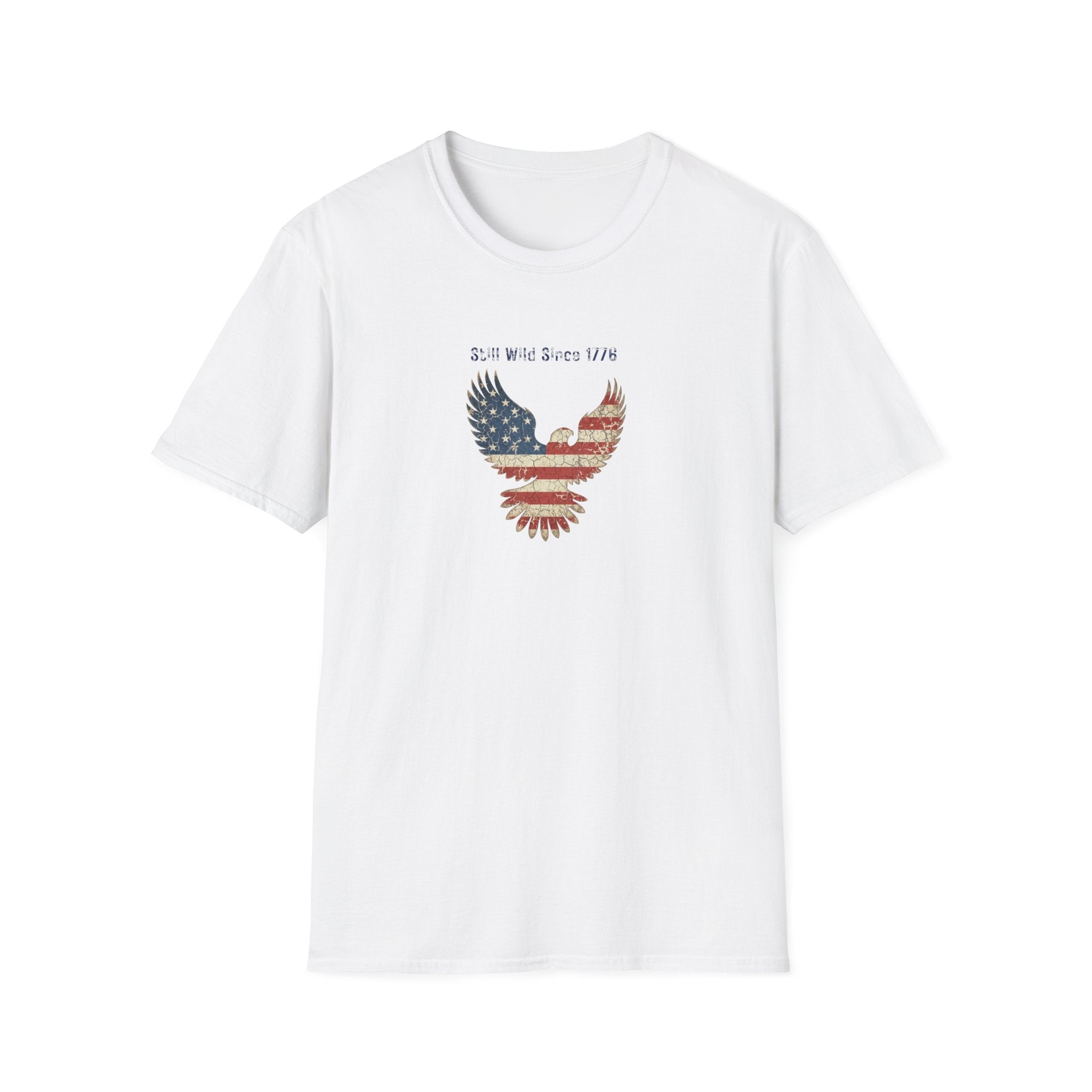 Still Wild Since 1776 T-Shirt - Vintage American Flag & Eagle Patriotic Tee - Hippie at Heart