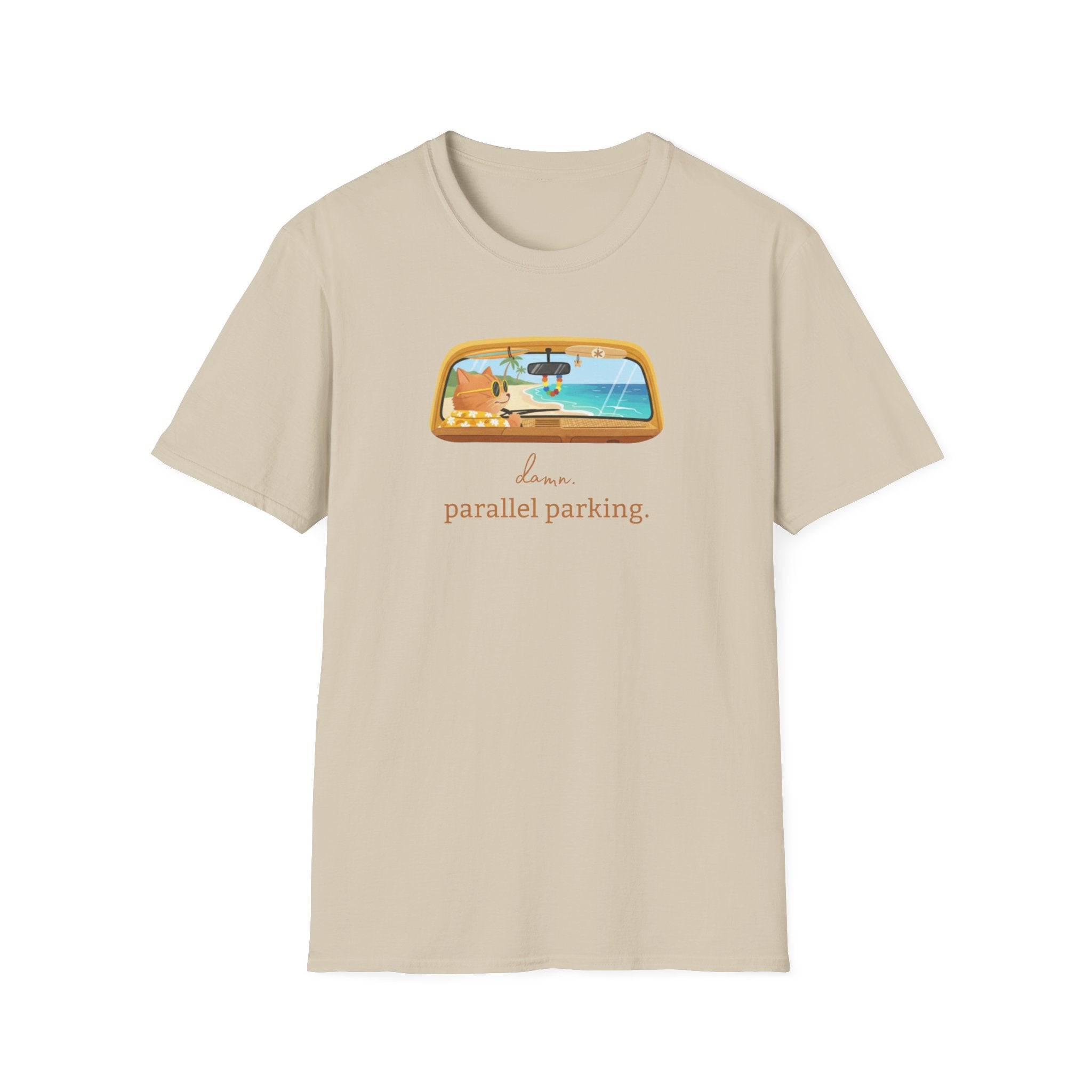 damn. parallel parking. Tee - Retro Surfer Driving Cat - Hippie at Heart