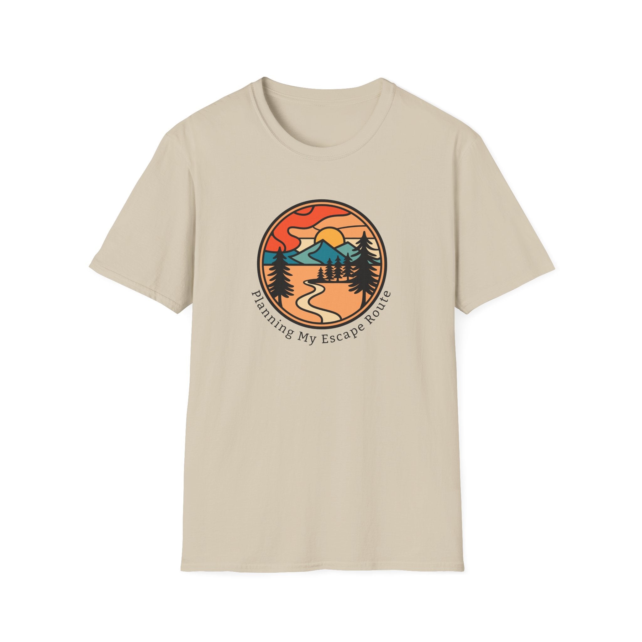 Planning My Escape Route Nature T-Shirt - Sunset Mountain Graphic Tee - Hippie at Heart