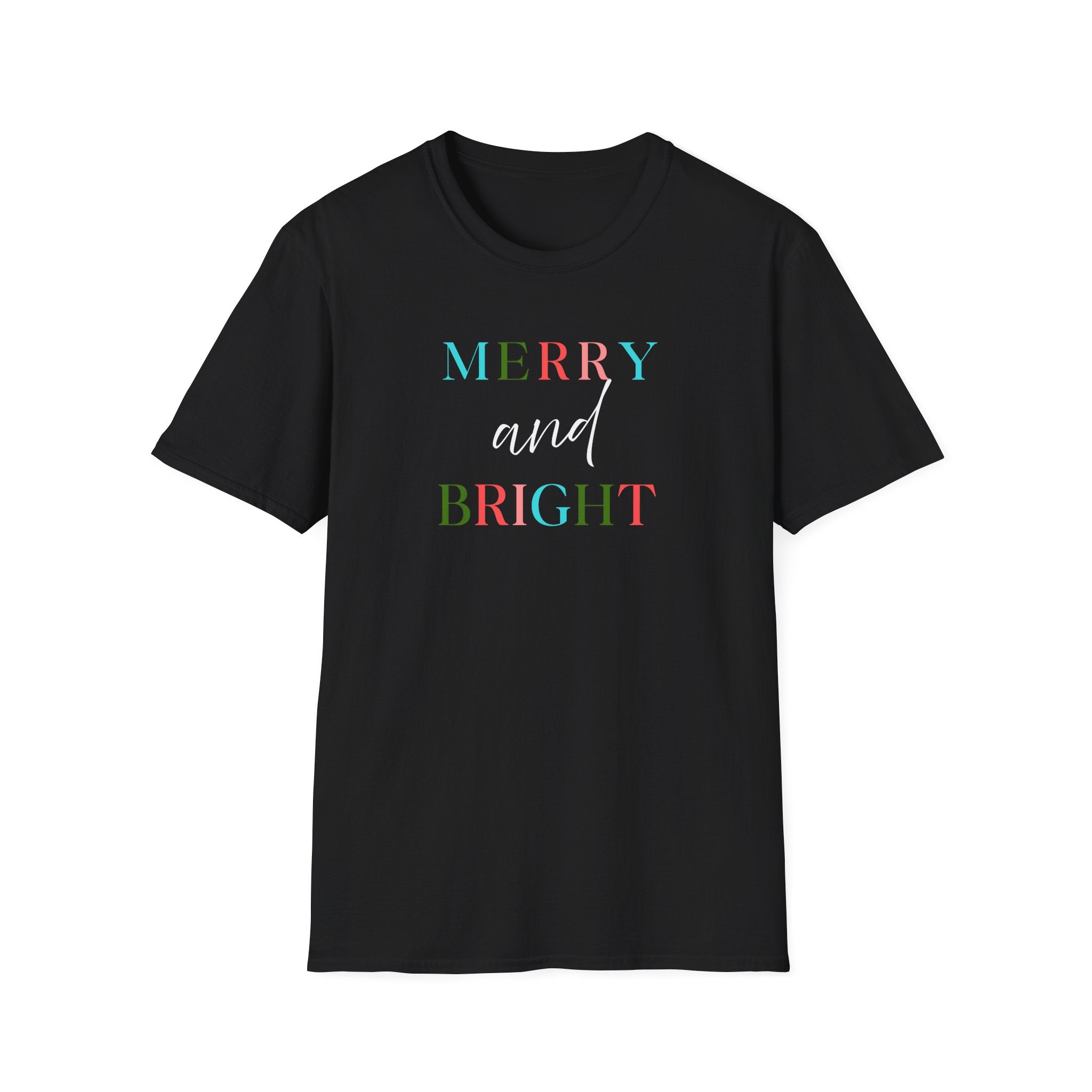 Merry  and Bright - Festive Christmas Holidays Tee - Hippie at Heart