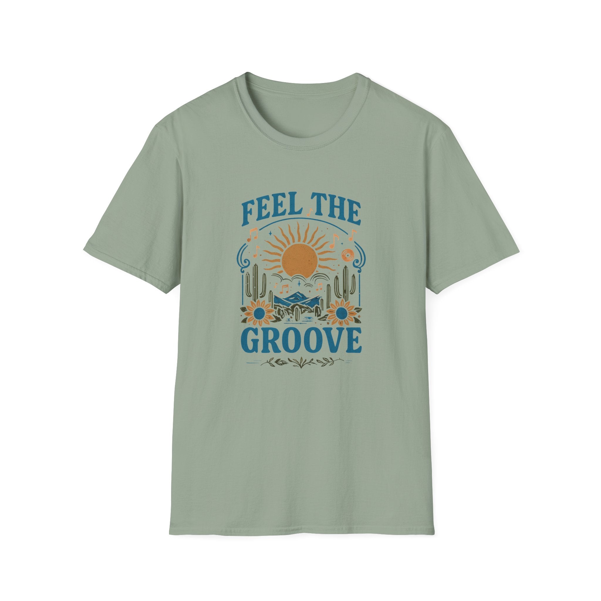 Feel the Groove Nostalgic Tee - Vintage Sunset Desert Graphic T-Shirt - Hippie at Heart