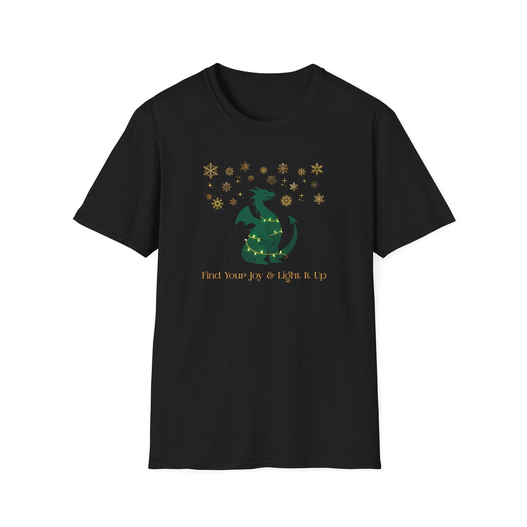 Find Your Joy & Light It Up - Festive Dragon & Snowflakes - Hippie at Heart
