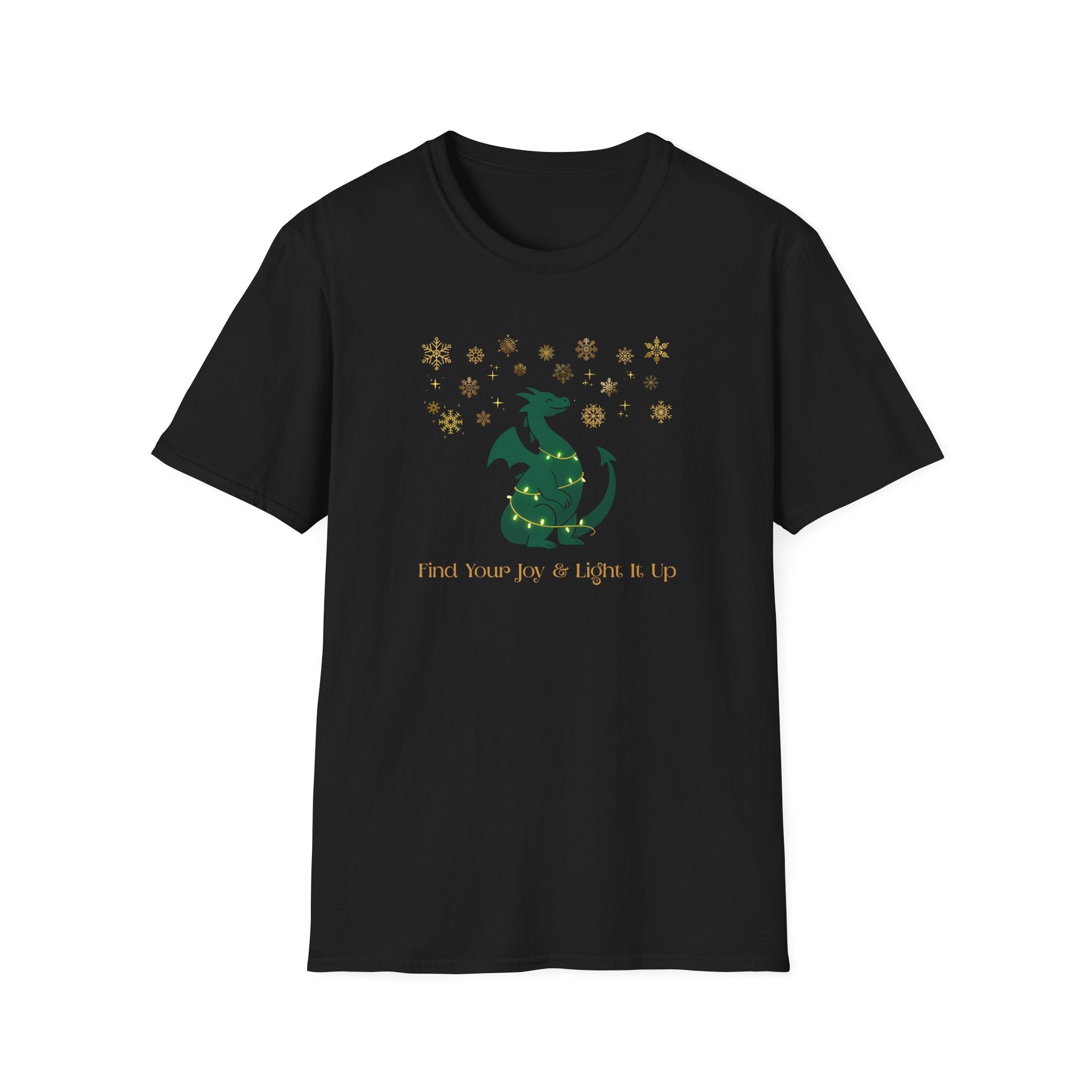 Find Your Joy & Light It Up - Festive Dragon & Snowflakes - Hippie at Heart