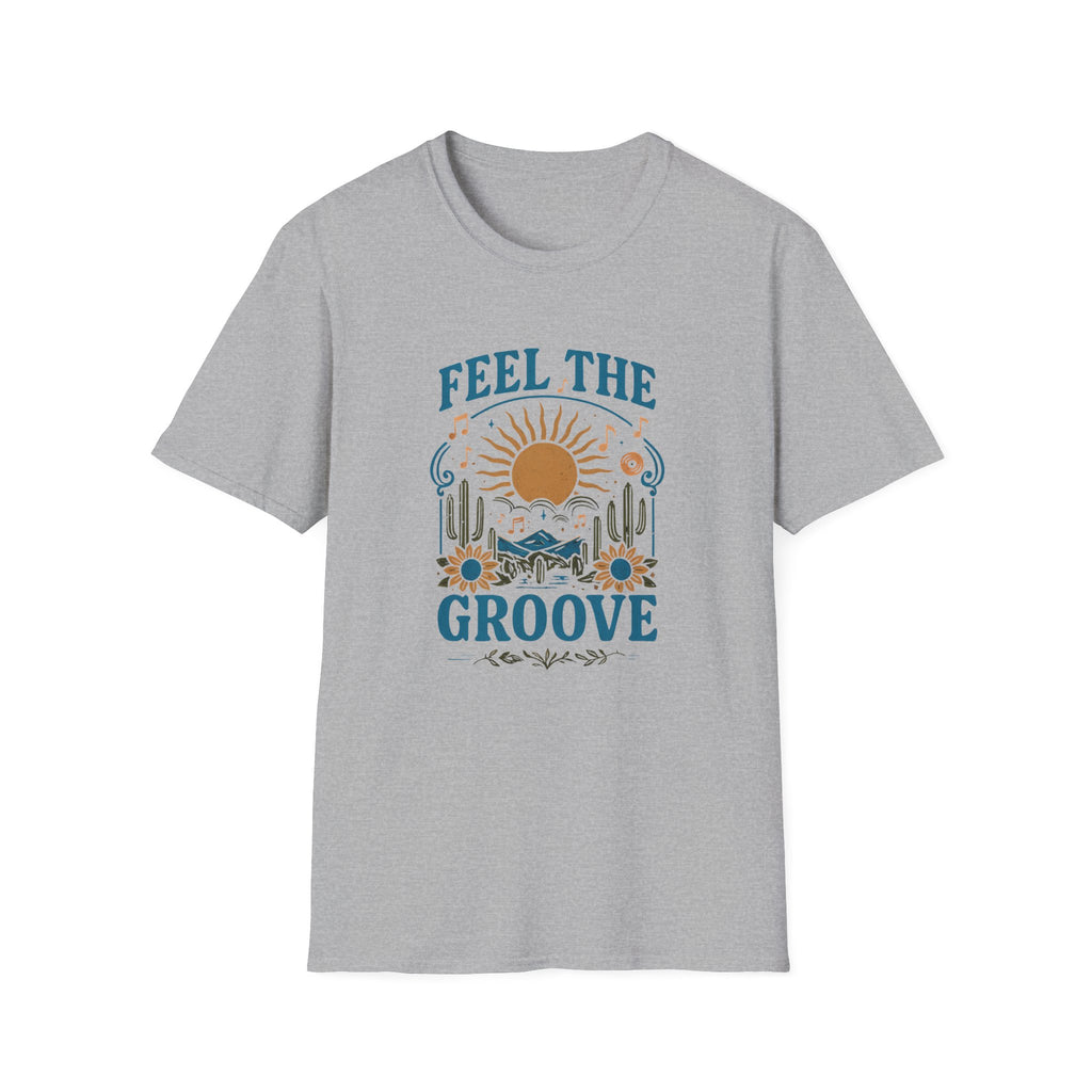 Feel the Groove Nostalgic Tee - Vintage Sunset Desert Graphic T-Shirt - Hippie at Heart