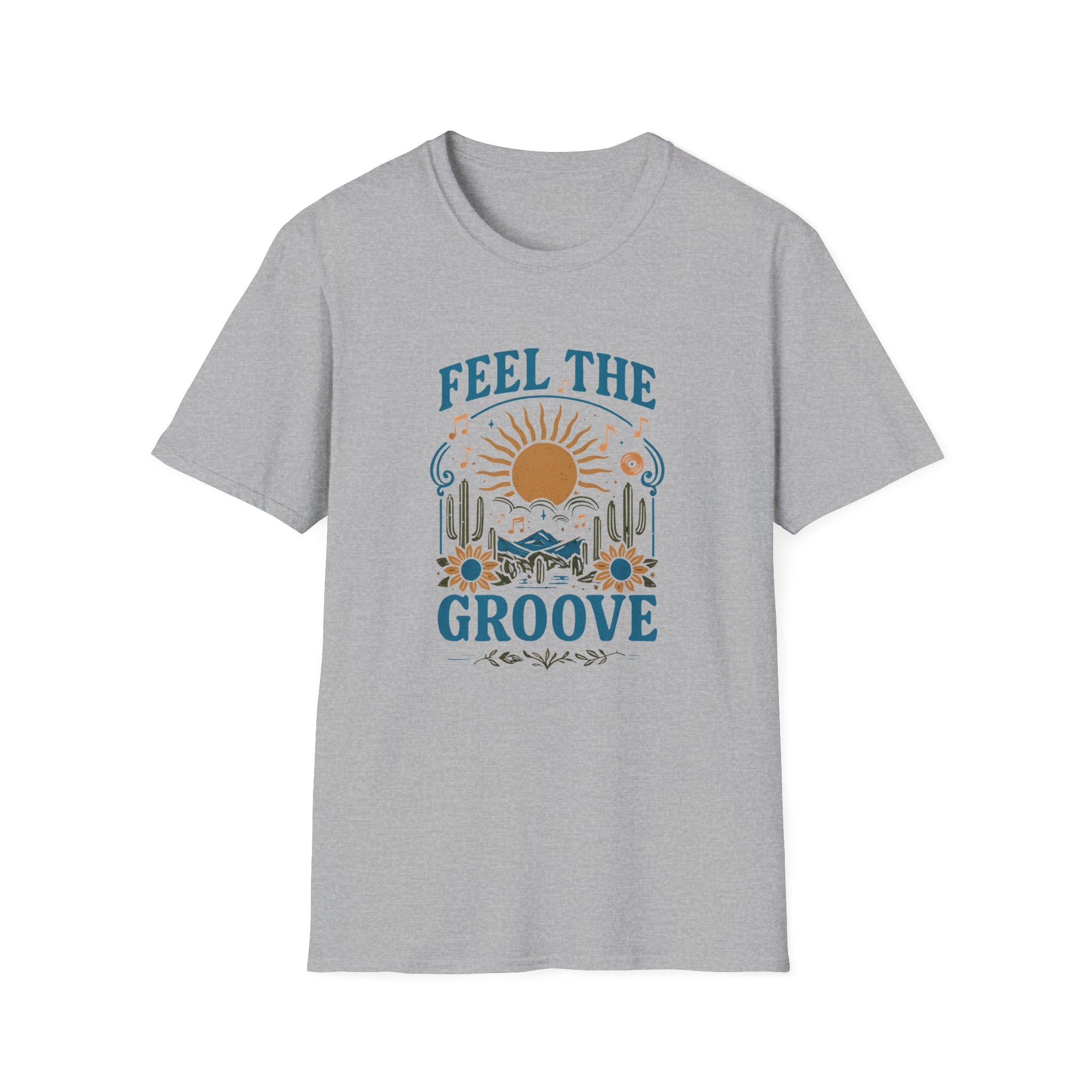 Feel the Groove Nostalgic Tee - Vintage Sunset Desert Graphic T-Shirt - Hippie at Heart