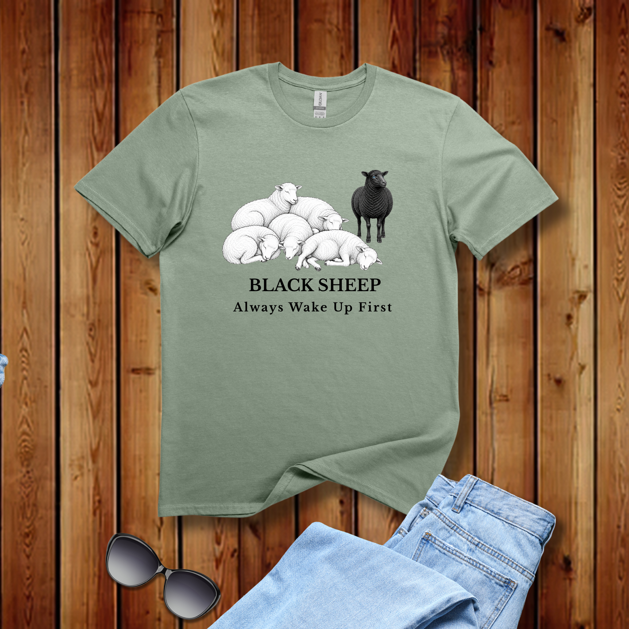 Black Sheep Always Wake Up First - Graphic Observation Tee - Hippie at Heart