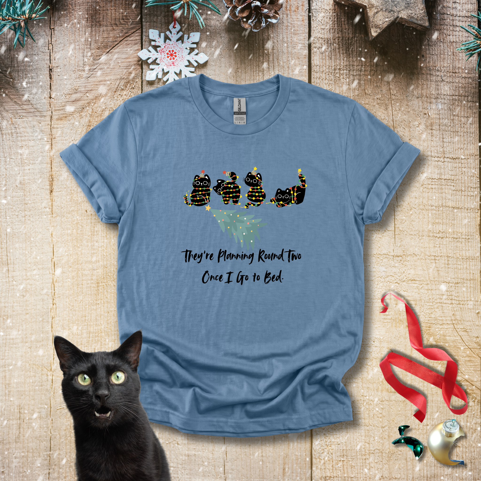 They're Planning Round Two - Funny Cat Holiday T-Shirt - Hippie at Heart