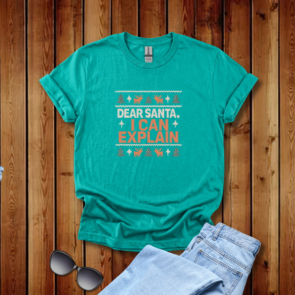 Dear Santa, I Can Explain - Funny Holiday Tee - Hippie at Heart