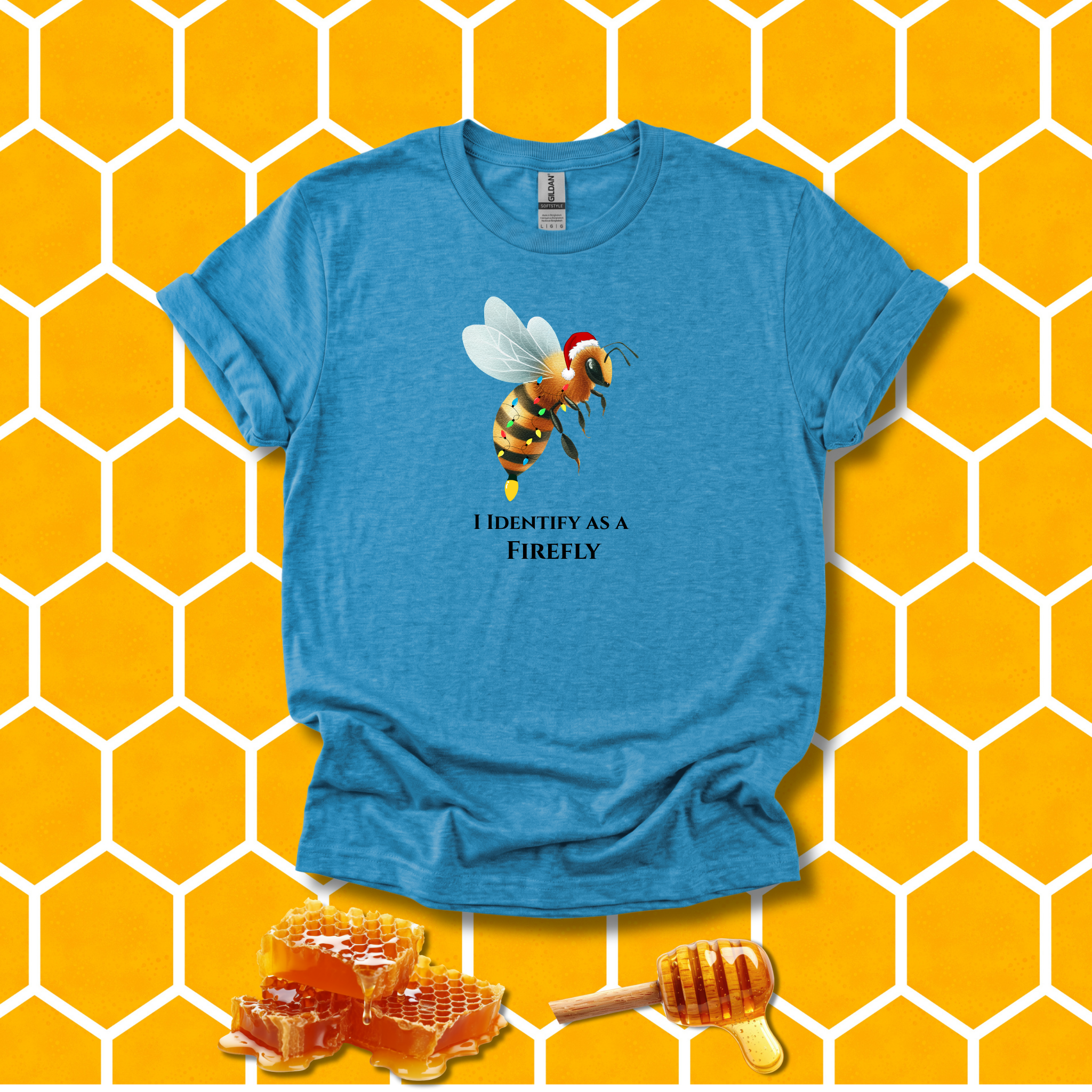 I Identify as a Firefly - Cute Holiday Bee Tee - Hippie at heart