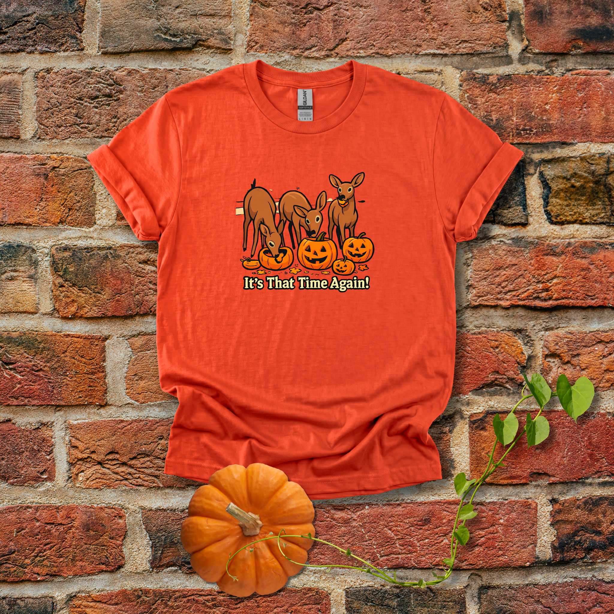 It's That Time Again - Pumpkin Munching Deer Tee - Hippie at Heart