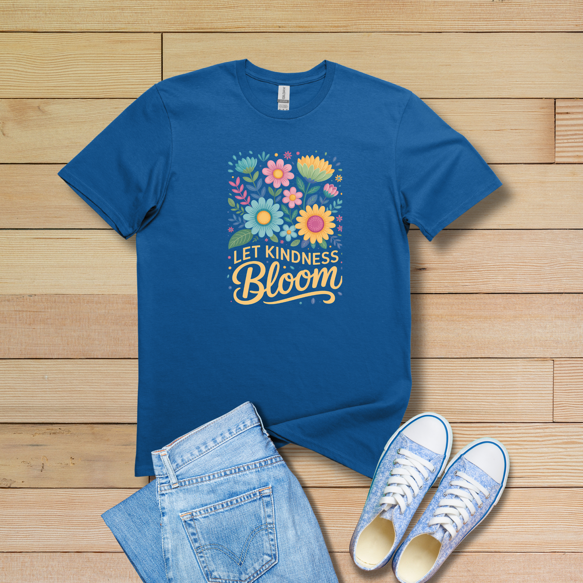 Let Kindness Bloom - Cheerful Inspirational Tee - Hippie at Heart