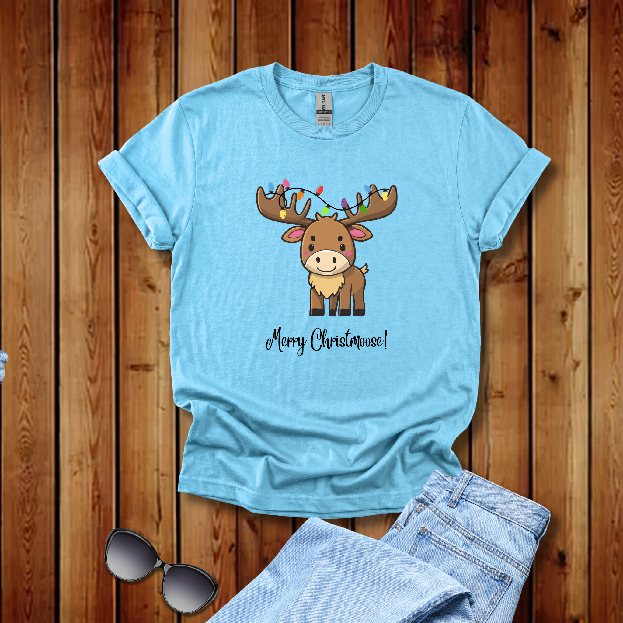 Merry Christmas - Christmoose Kawaii Style Tee - Hippie at Heart