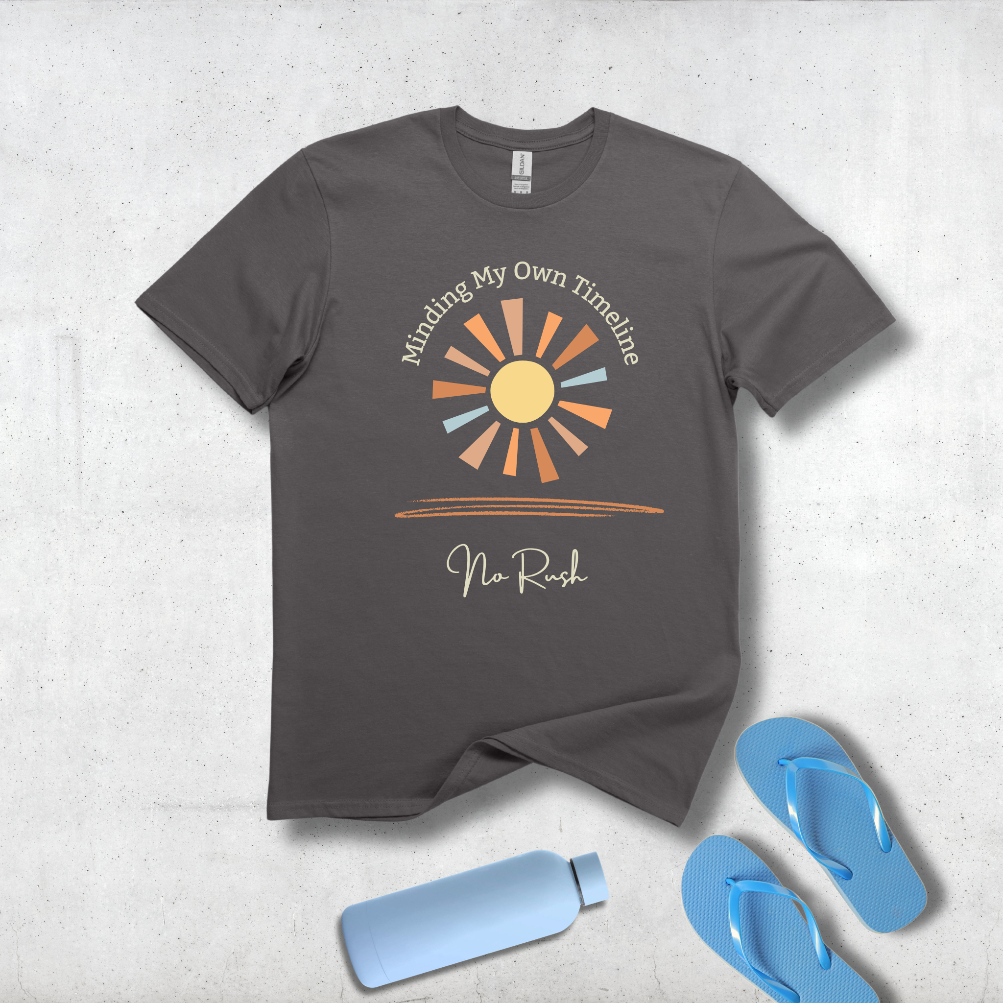Minding My Own Timeline - Retro Sun Graphic Tee - Hippie at Heart