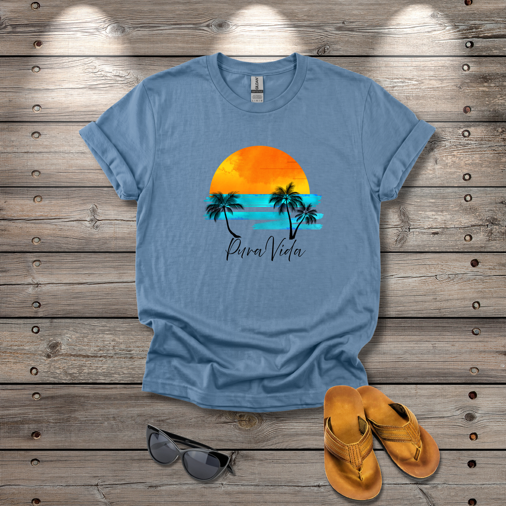 Pura Vida Sunset Paradise - Simply Slow Life Tee - Hippie at Heart