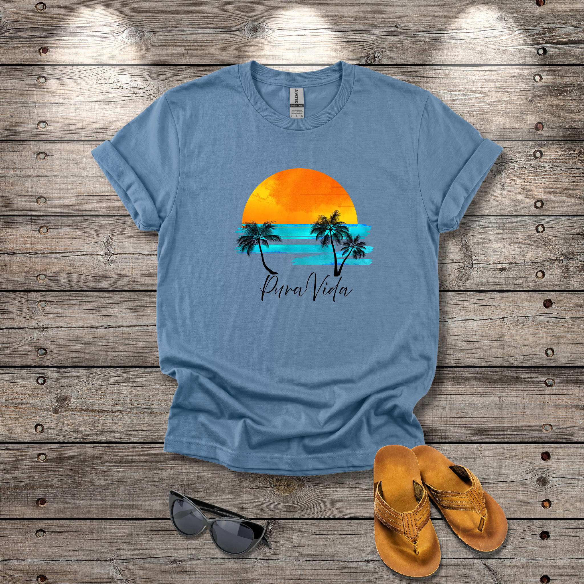 Pura Vida Sunset Paradise - Simply Slow Life Tee - Hippie at Heart