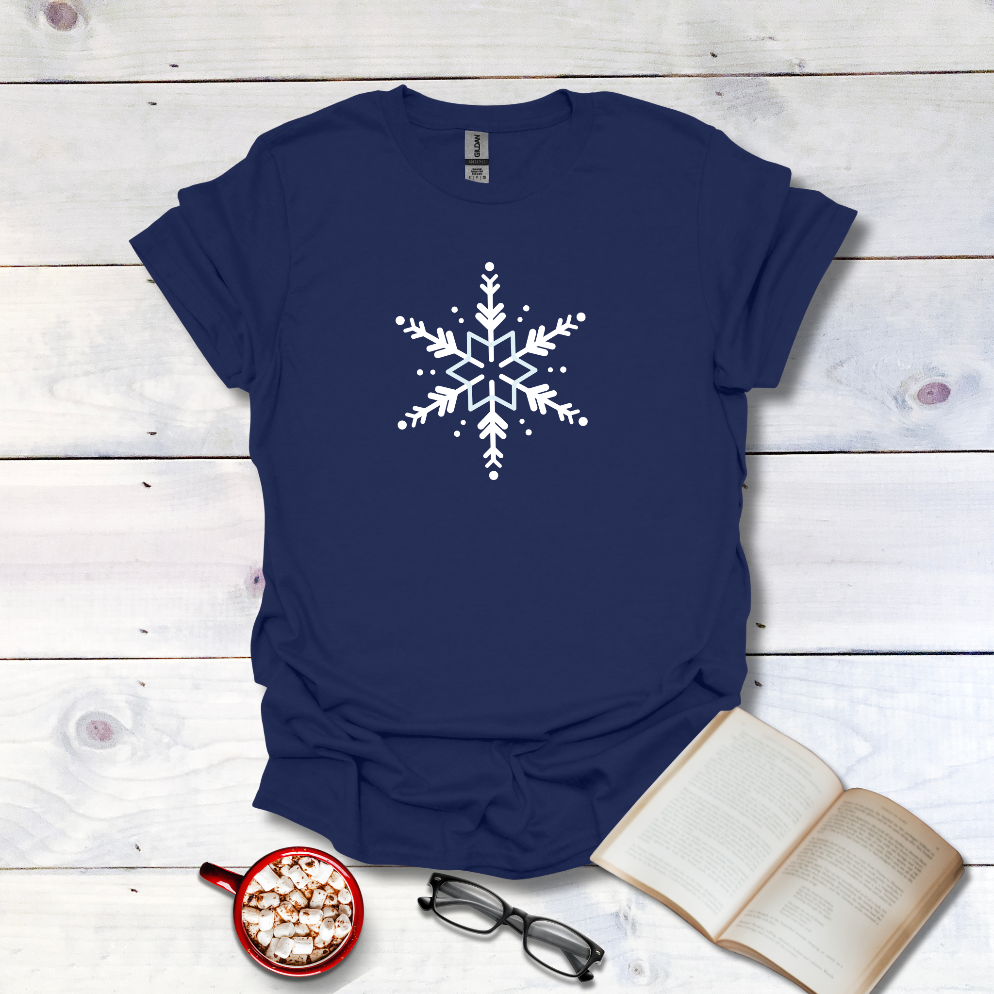 Single Snowflake Tee - Simple Festive Holiday Wear - Hippie at Heart