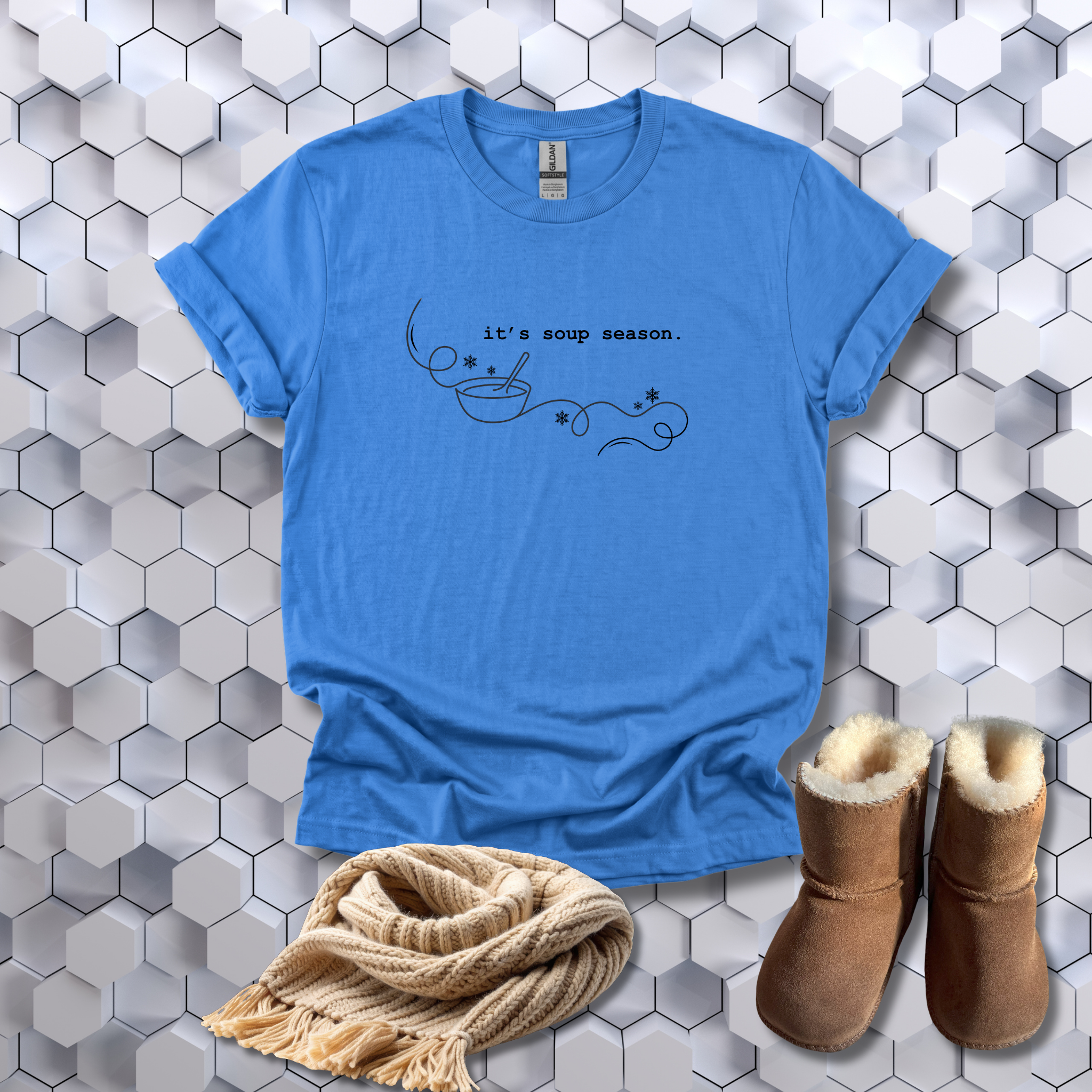 it's soup season - Cozy Fall Winter Comfort Tee - Hippie at Heart