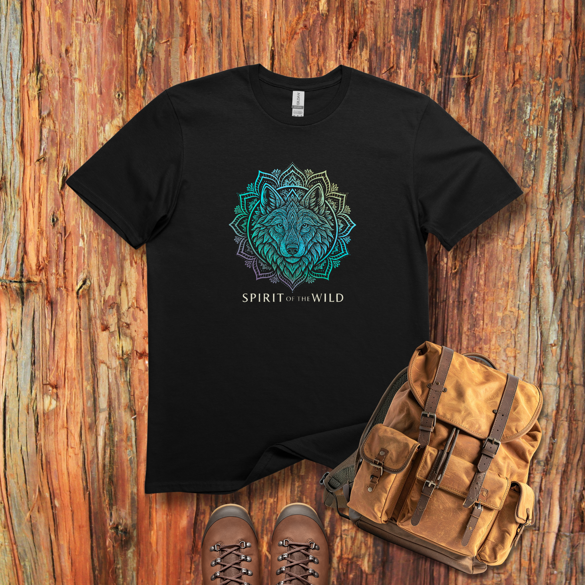 Spirit of the Wild - Wolf Mandala T-Shirt - Hippie at Heart