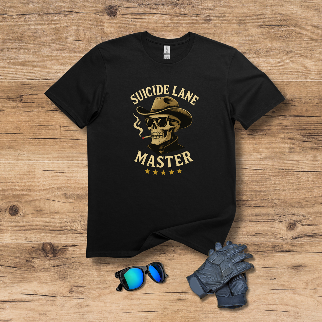Suicide Lane Master - Edgy Biker Tee - Hippie at Heart