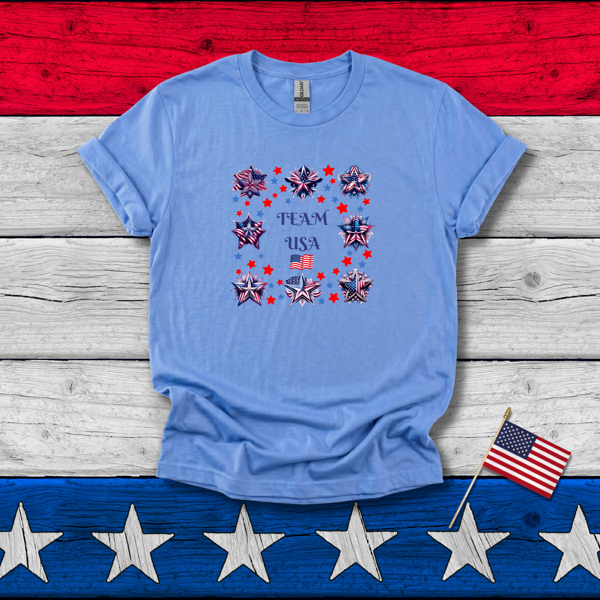 Team USA - Patriotic Stars & Stripes Tee - Hippie at Heart