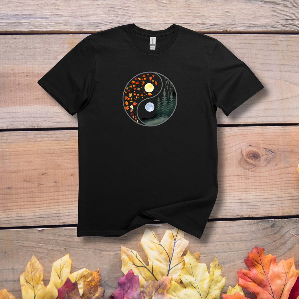 Yin Yang Nature T-Shirt - Fall Into Winter Tee - Hippie at Heart