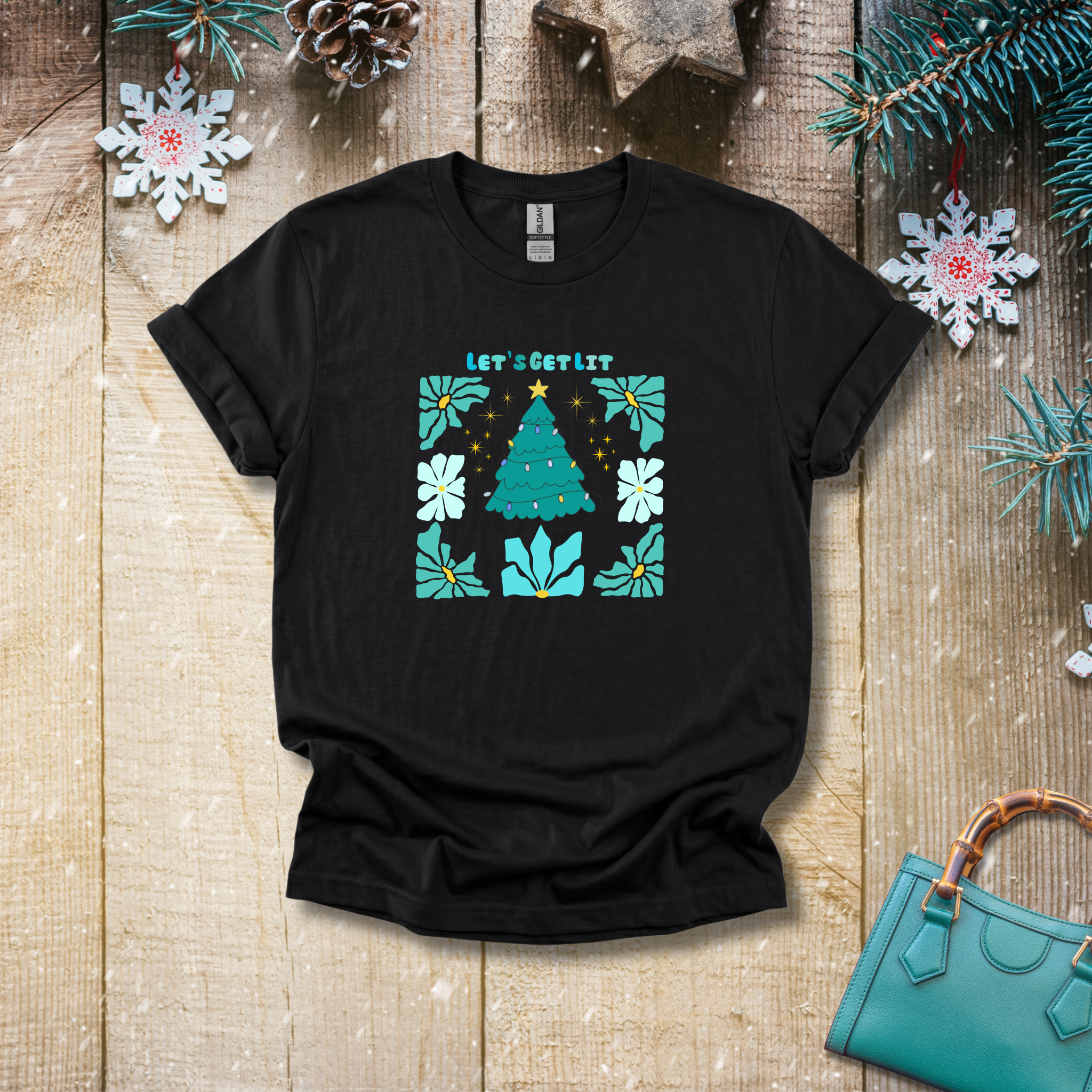 Let’s Get Lit - Christmas Boho Tee - Hippie at Heart